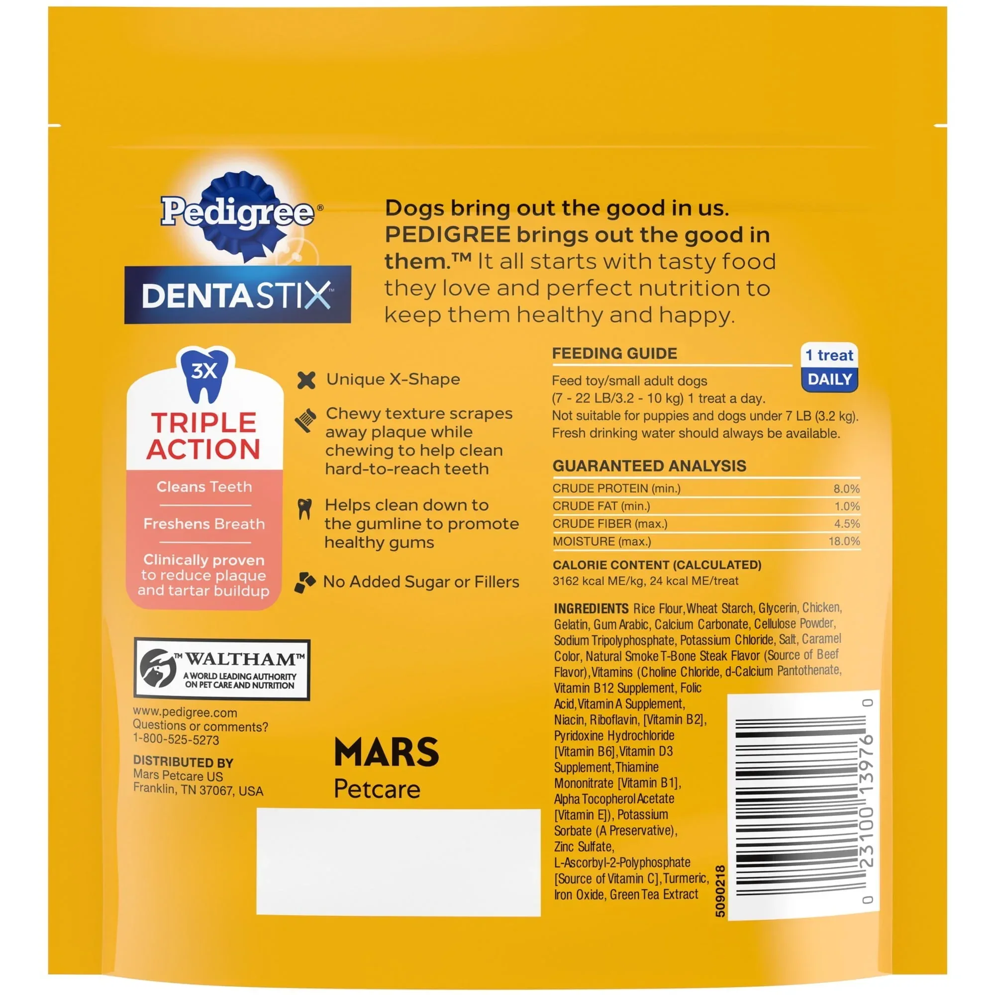 Pedigree Dentastix Beef Flavor Toy & Small Breed Dog Treats, 5.78 Oz Bag - Image 2