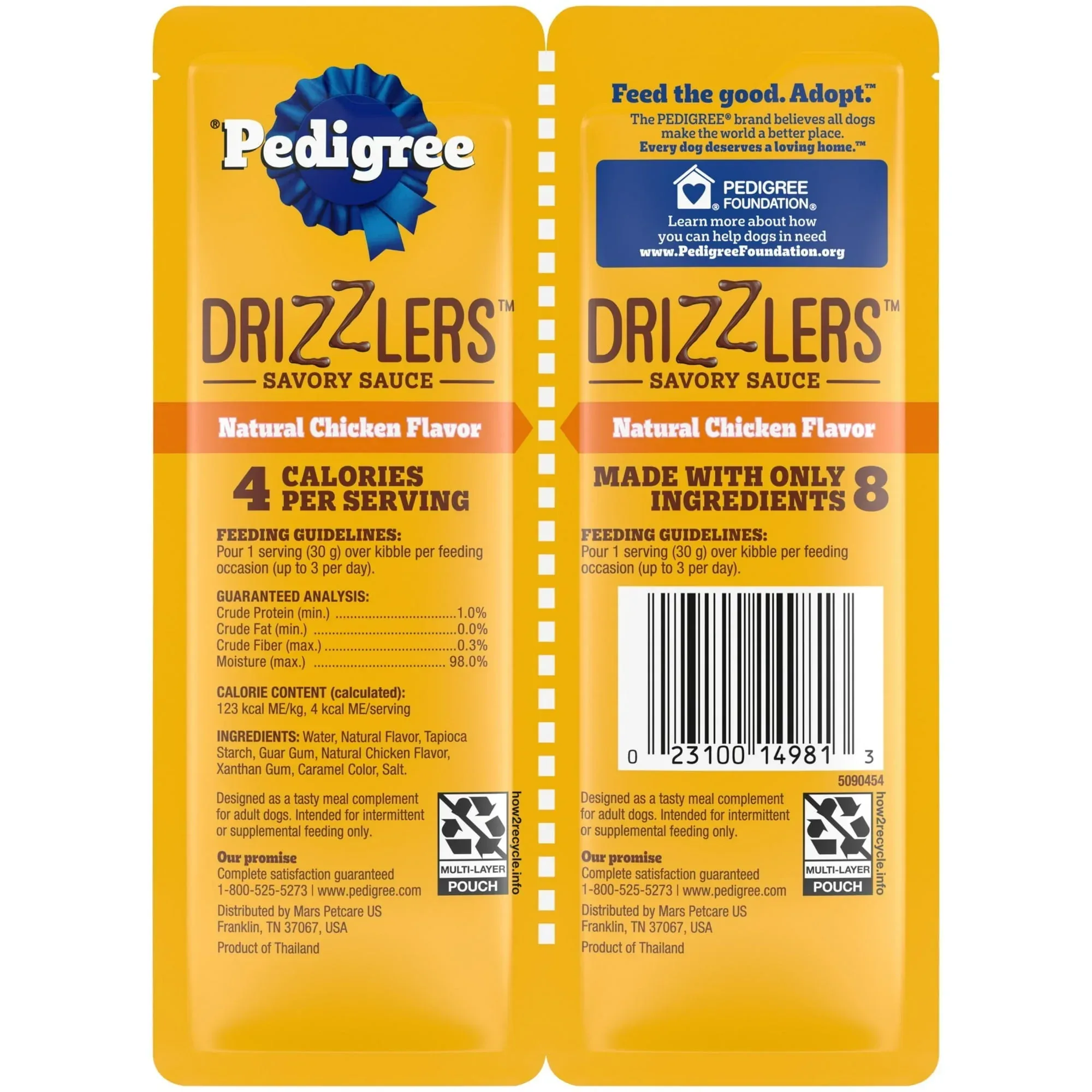 Pedigree Drizzlers Natural Flavor Savory Sauce Wet Dog, 2.1 Oz Twin Pouch (5 Pack) - Image 11