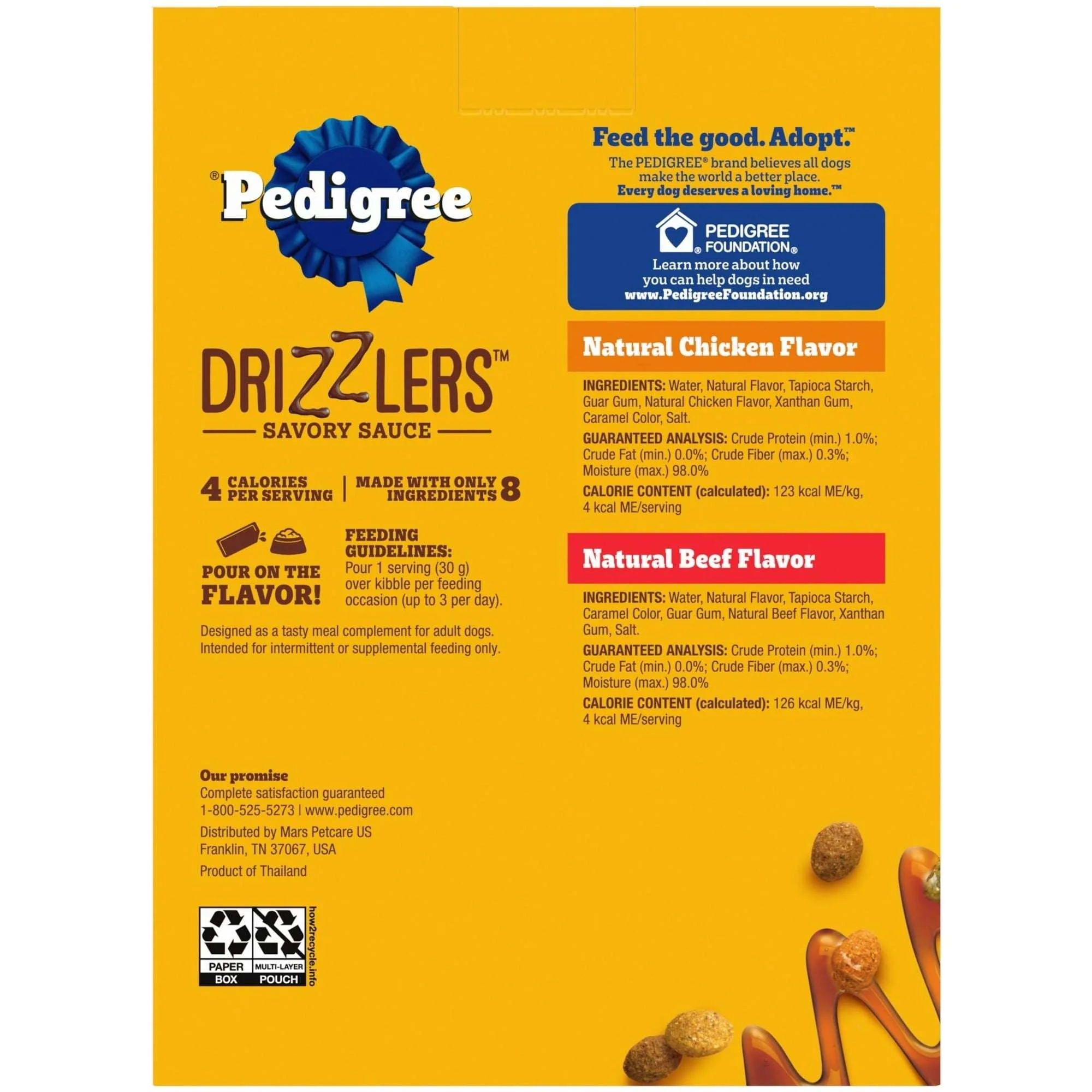Pedigree Drizzlers Savory Sauce Multipack, 60g Twin Pouch, Pack of 2 (32 Pouches, 64 Servings) - Image 2