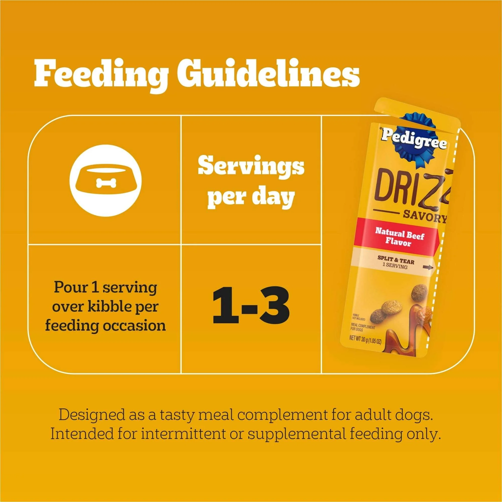 Pedigree Drizzlers Savory Sauce Multipack, 60g Twin Pouch, Pack of 2 (32 Pouches, 64 Servings) - Image 6