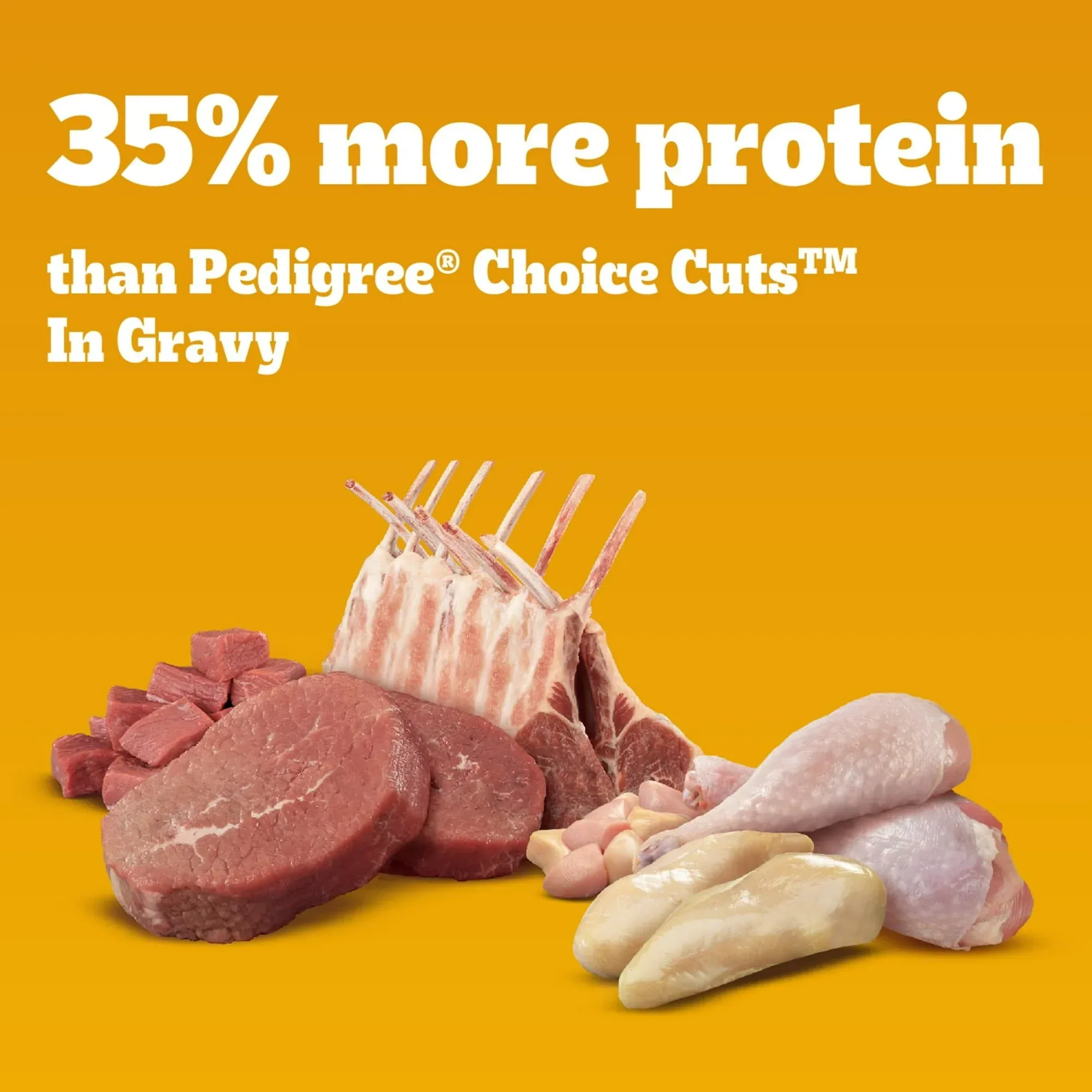 Pedigree High Protein Beef Lamb & Chicken Turkey In Gravy Wet Food Variety Pack (12) 13.2 oz Cans - Image 3