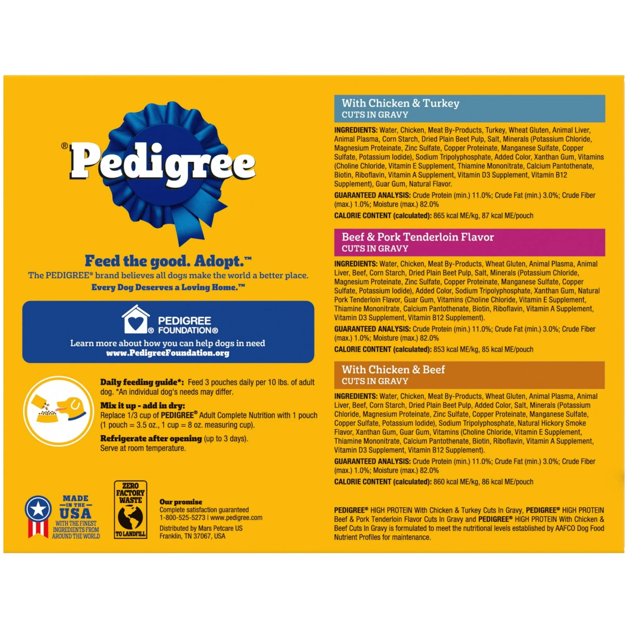 Pedigree High Protein Dog Food Wet Variety Pack Pouches, 3.5 oz. Pouches, 18 Count - Image 2