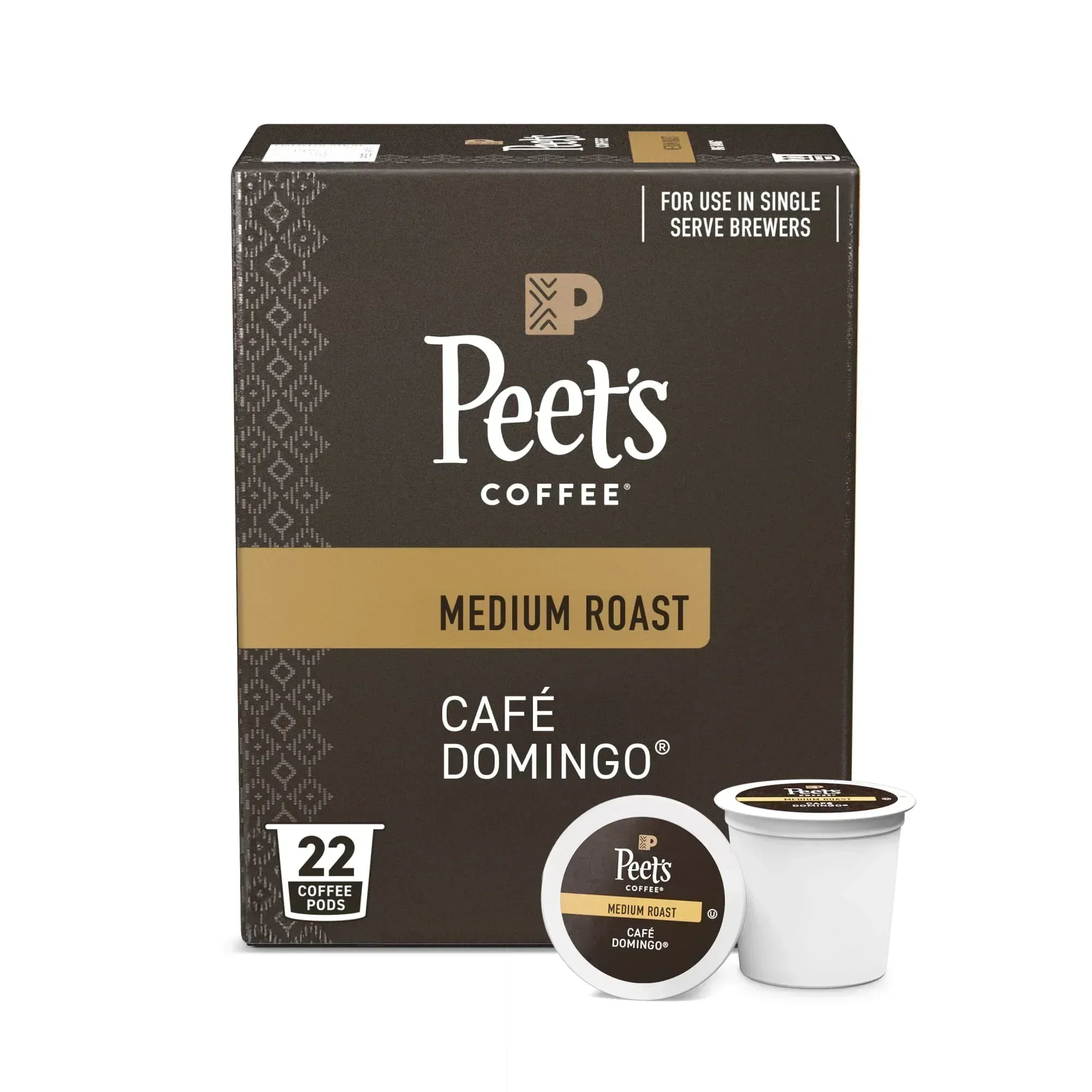 Peet's Coffee Cafe Domingo Blend Premium Medium Roast Single Serve Coffee Pods, 22 Count - Image 2