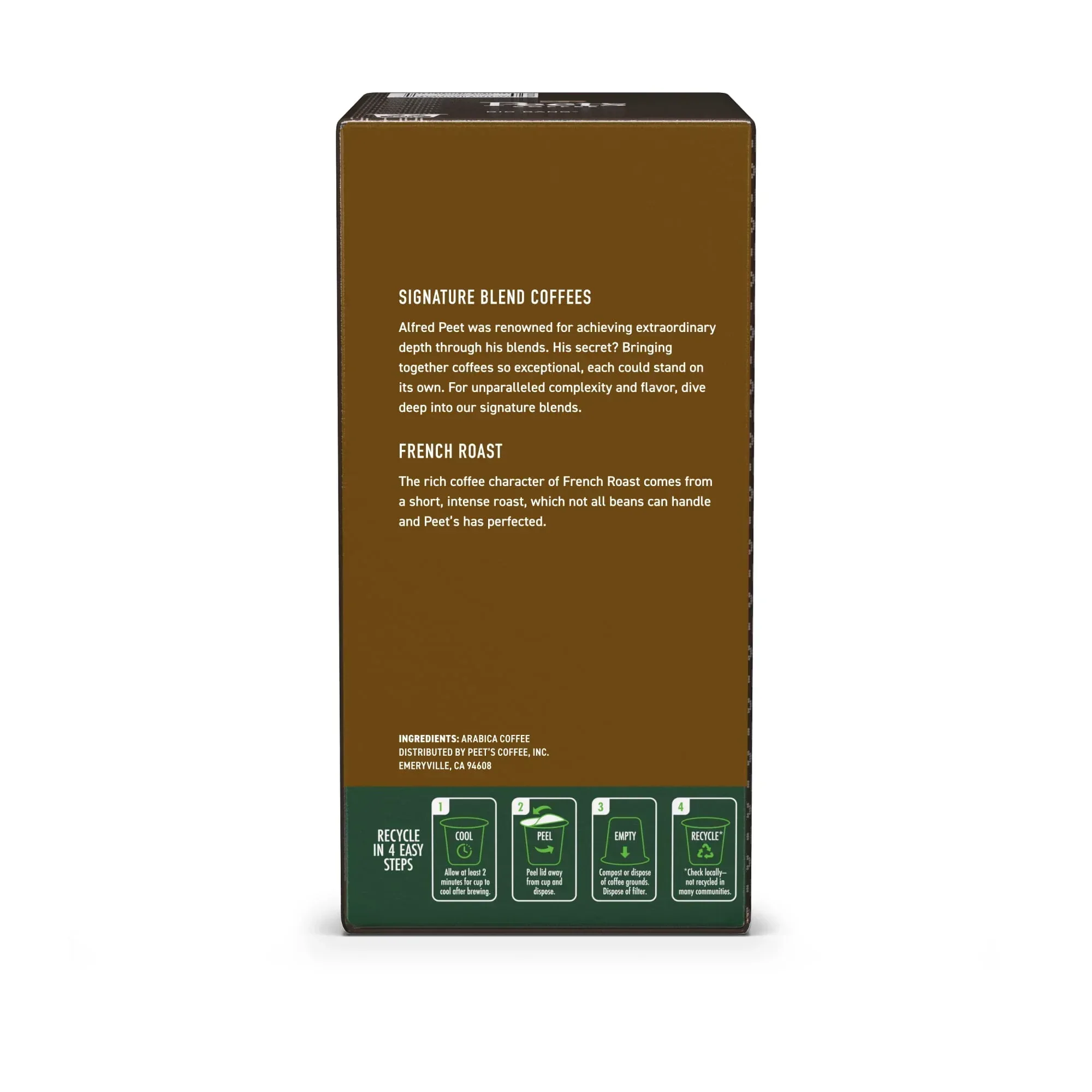 Peet's Coffee French Roast Premium Dark Roast Single Serve Coffee Pods, 22 Count - Image 5