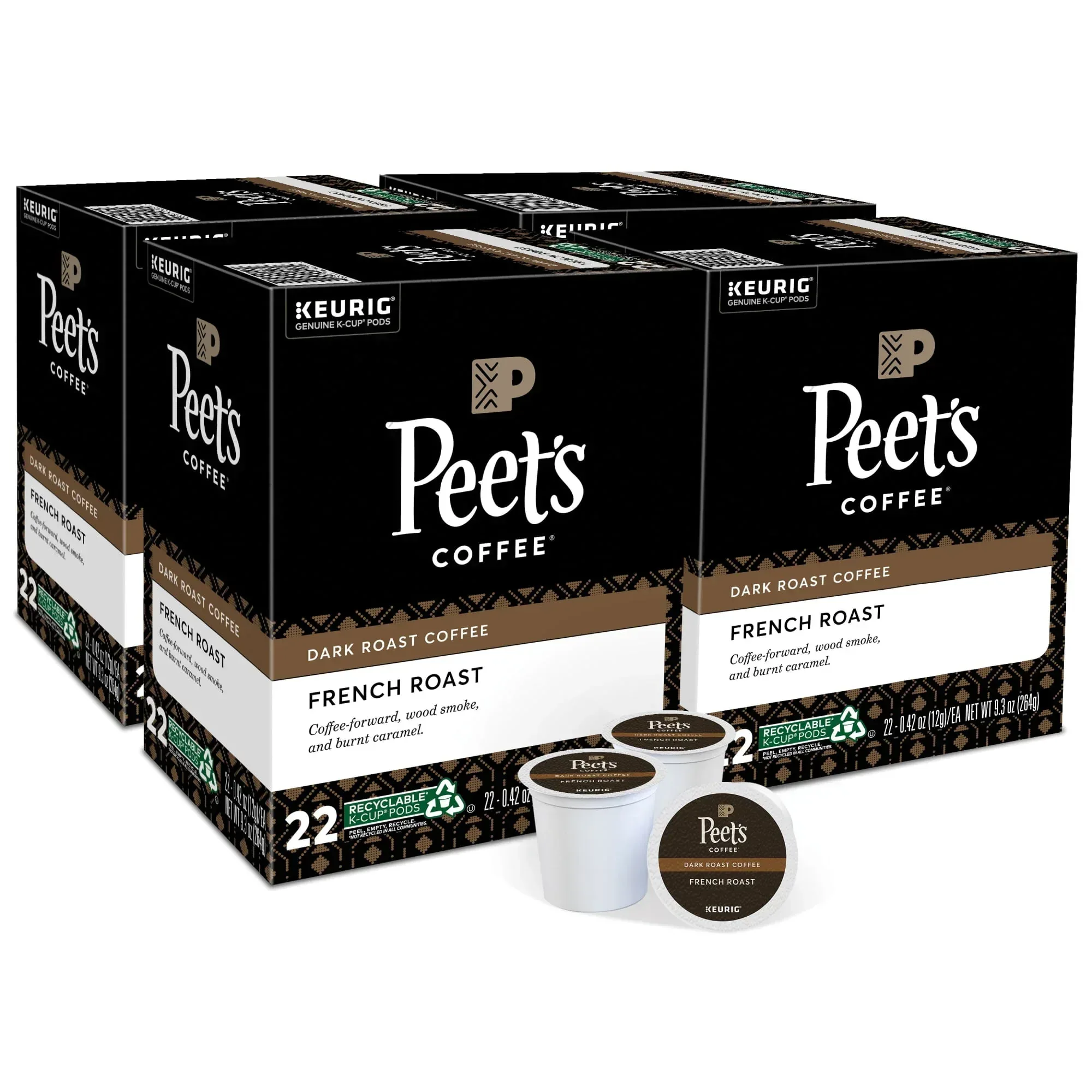 Peet's Coffee French Roast Premium Dark Roast Single Serve Coffee Pods, 22 Count - Image 7