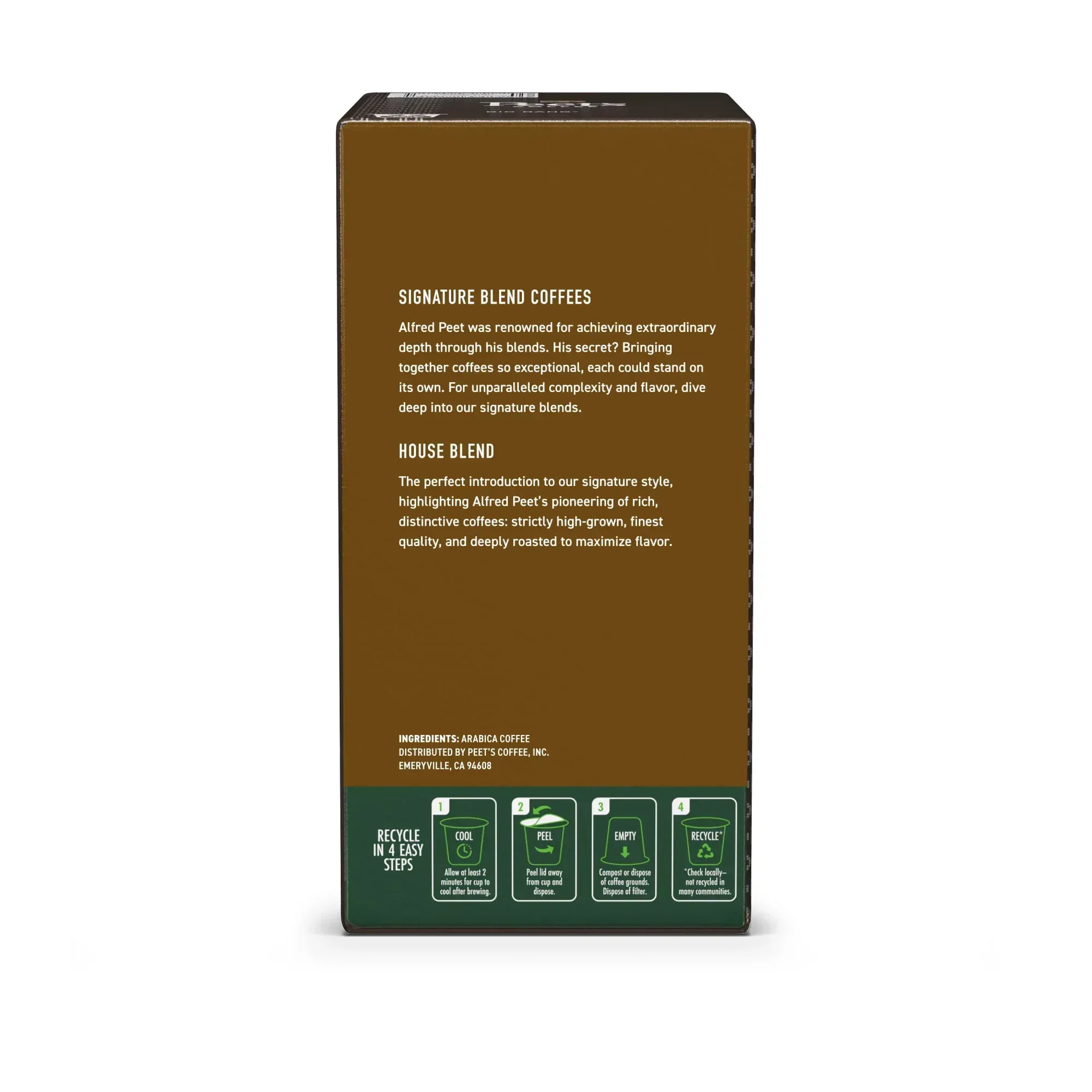 Peet's Coffee House Blend Premium Dark Roast Single Serve Coffee Pods, 22 Count - Image 5