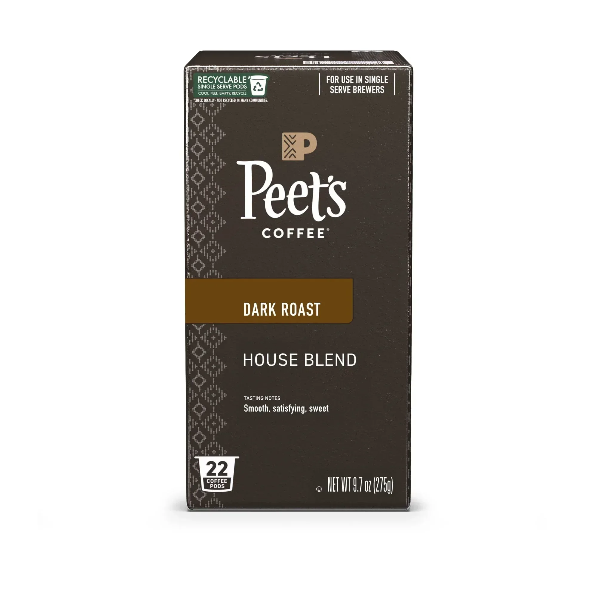 Peet's Coffee House Blend Premium Dark Roast Single Serve Coffee Pods, 22 Count - Image 6