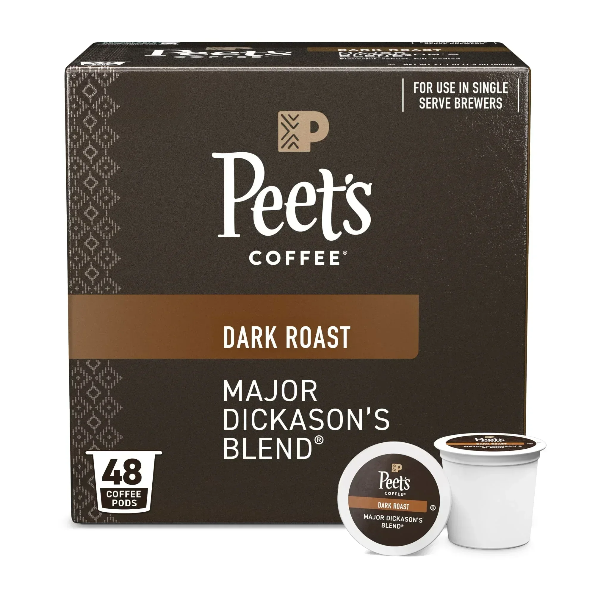 Peet's Coffee Major Dickason's Blend Premium Dark Roast Single Serve Coffee Pods, 22 Count - Image 11