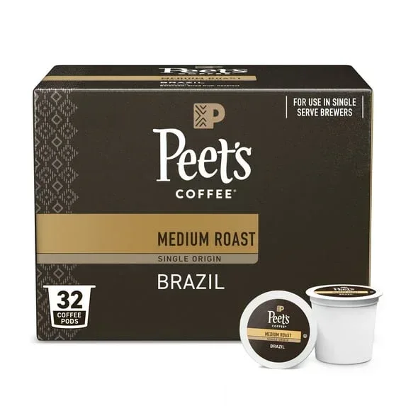 Peet's Coffee Single Origin Brazil Premium Medium Roast Single Serve Coffee Pods, 22 Count - Image 8