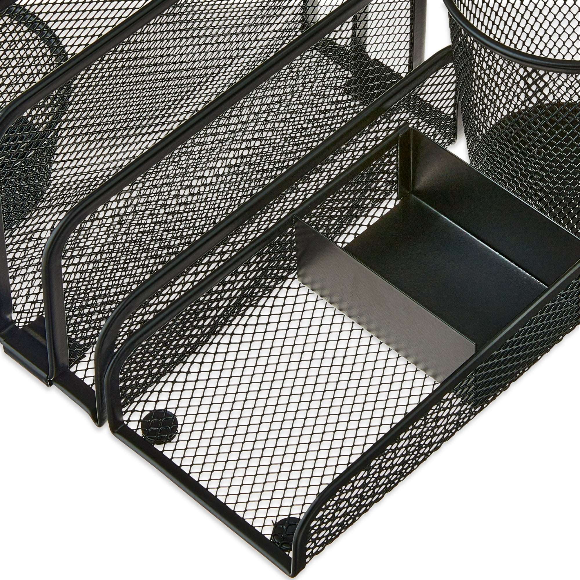 Pen+Gear 4-Piece Metal Desk Organizer Set, Black - Image 4