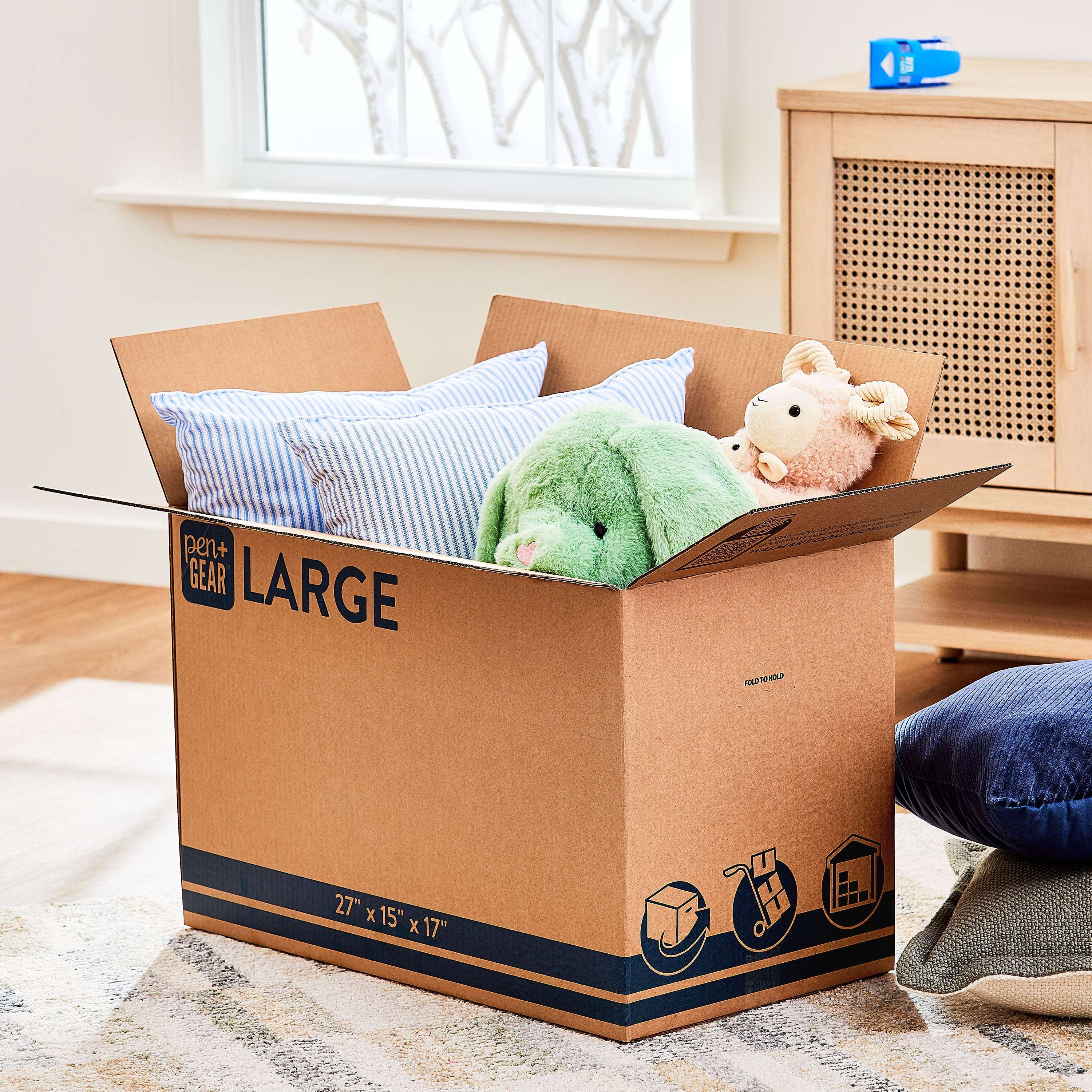 Pen+Gear Large Moving Boxes, 27L x 15W x 17H, Kraft - Image 7