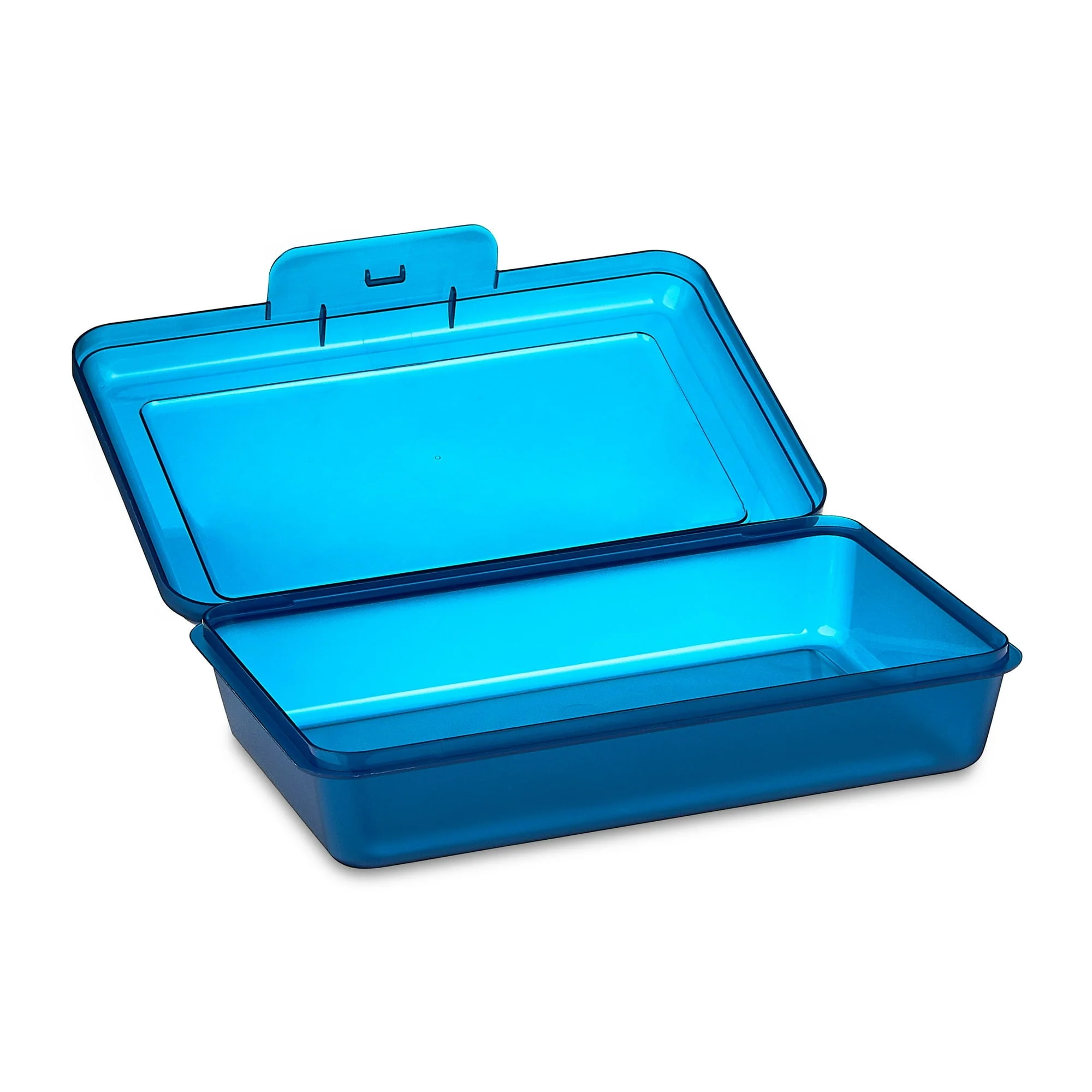 Pen+Gear Lightweight Plastic Pencil Box with Snap-on Lid, Translucent Sapphire Blue, 12-Pack - Image 3