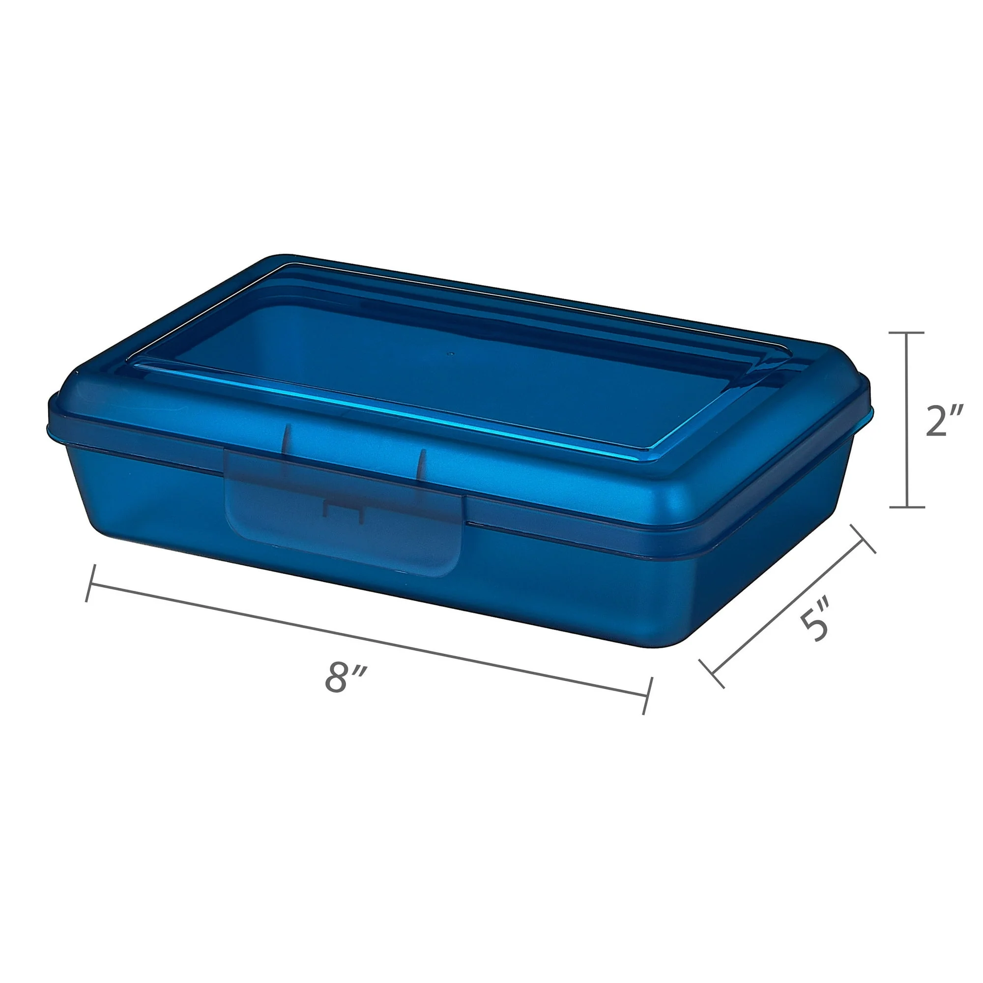 Pen+Gear Lightweight Plastic Pencil Box with Snap-on Lid, Translucent Sapphire Blue, 12-Pack - Image 5
