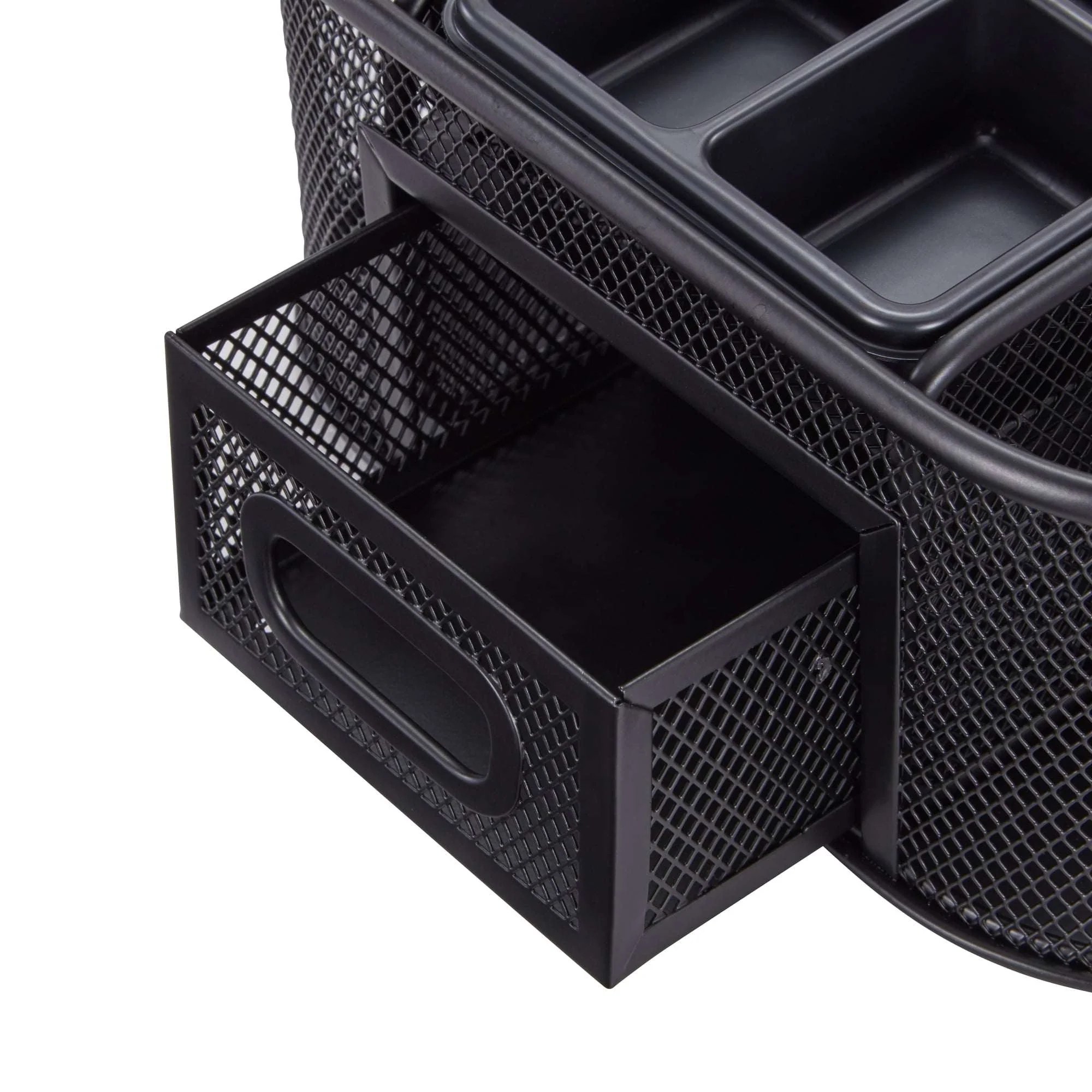 Pen+Gear Metal Mesh Desktop Organizer, 8 Compartments, Black - Image 5