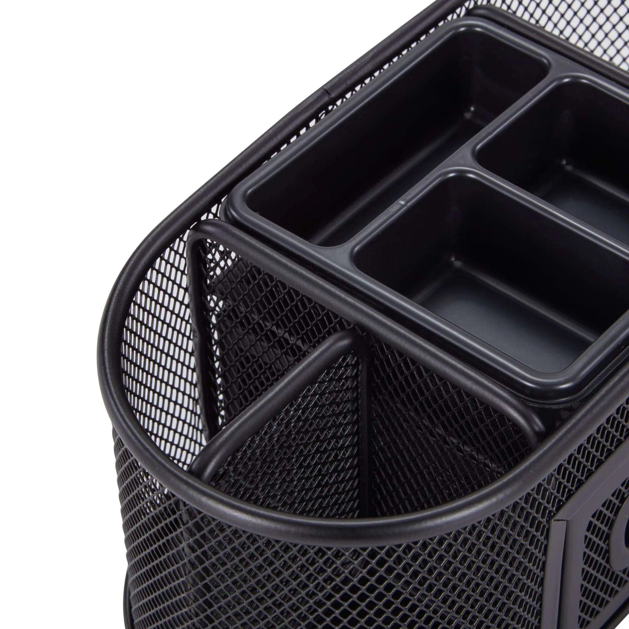 Pen+Gear Metal Mesh Desktop Organizer, 8 Compartments, Black - Image 6