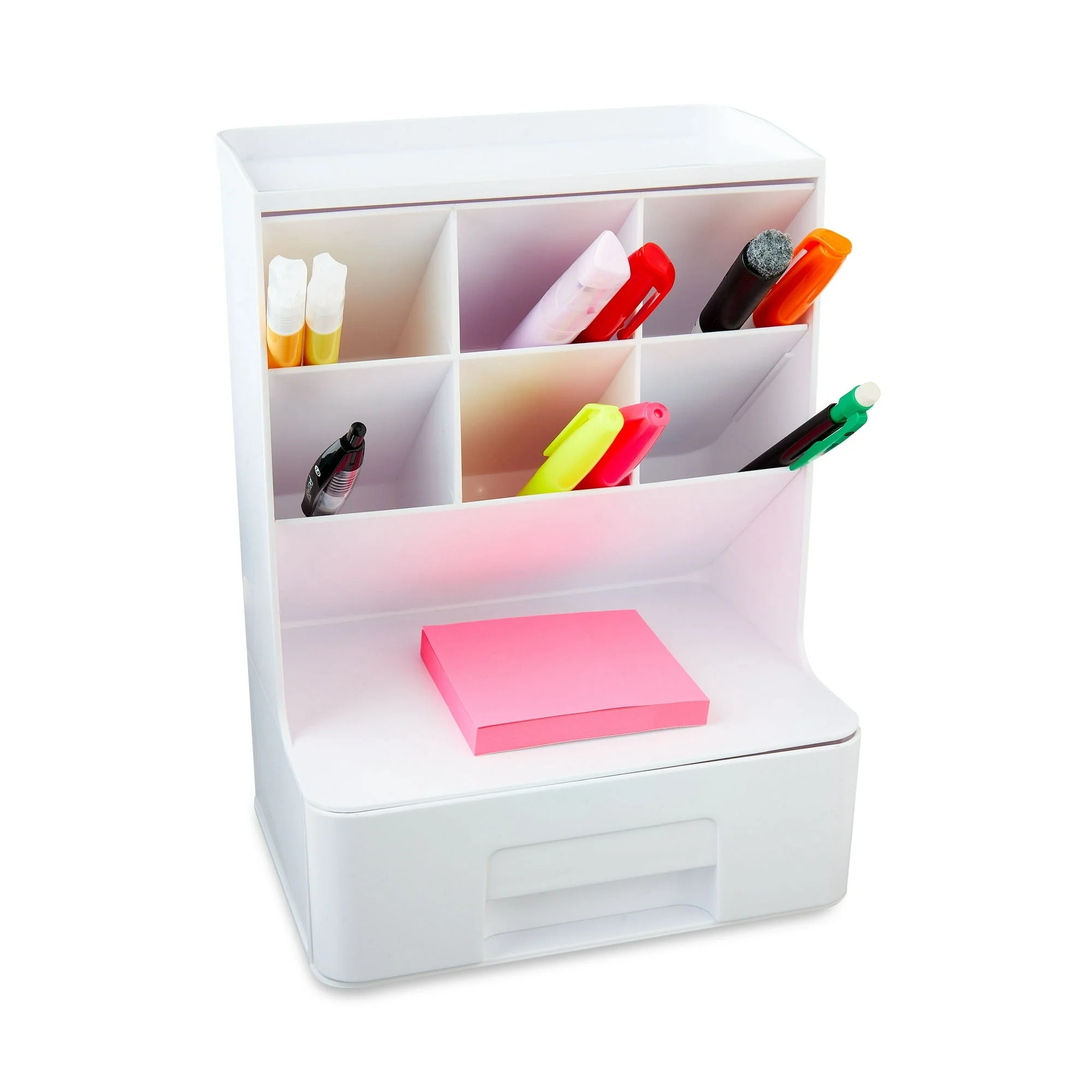 Pen Gear White Tall Organizer Plastic Desktop Organizer - Image 10
