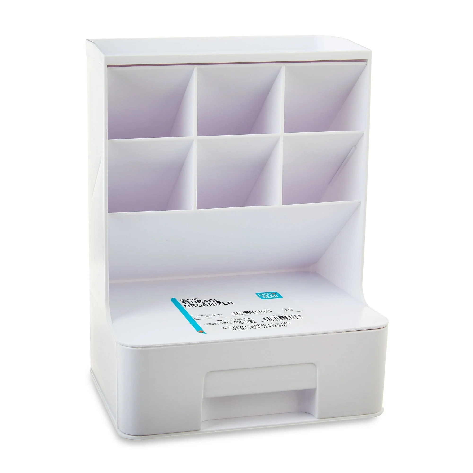 Pen Gear White Tall Organizer Plastic Desktop Organizer - Image 7
