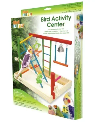 Penn-Plax Bird Life Wood Playpen – Perfect for Cockatiels and Conures - Large Multicolor - Image 2