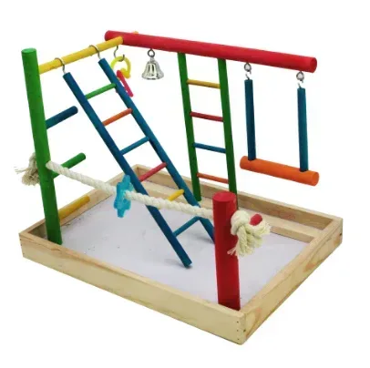 Penn-Plax Bird Life Wood Playpen – Perfect for Cockatiels and Conures - Large Multicolor - Image 3