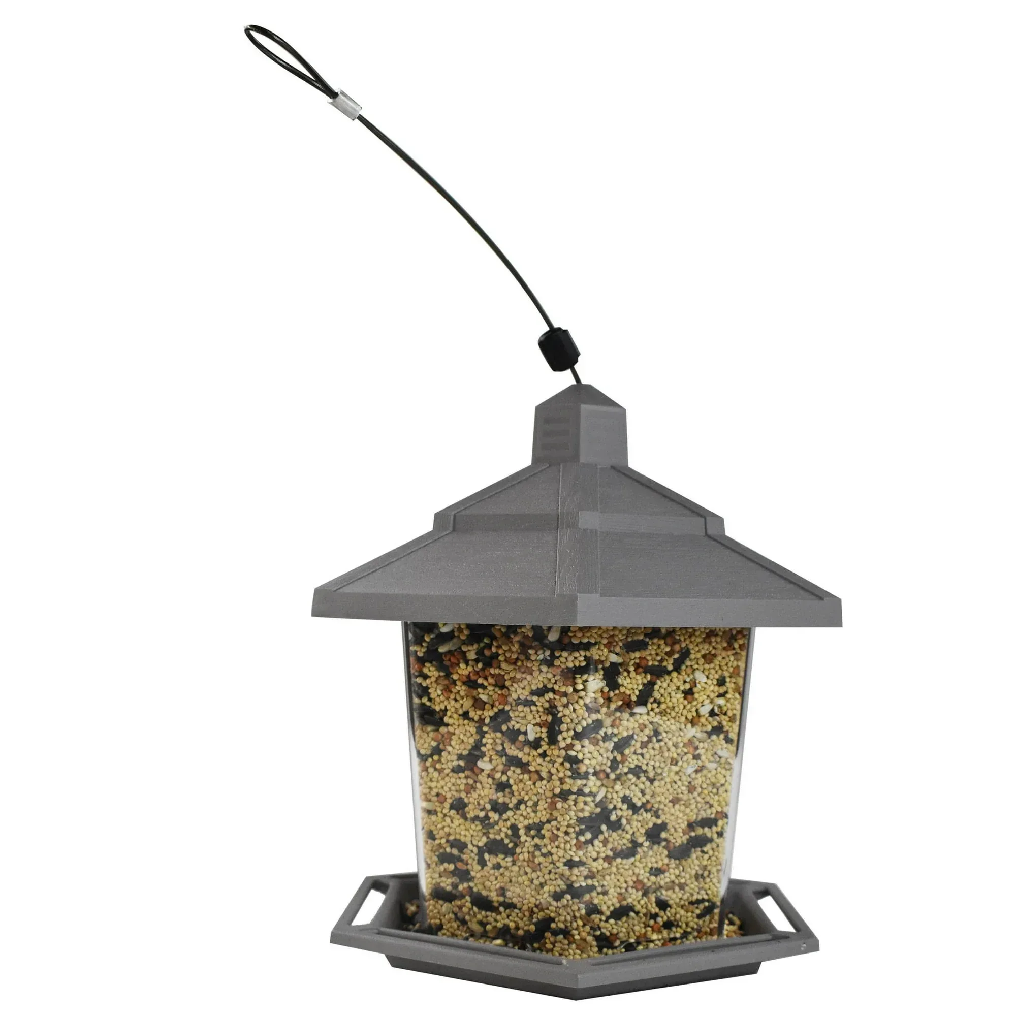 Pennington Earth Smart, Gray Plastic, Hopper Wild Bird Feeder, 2.5 lb. Capacity - Image 3