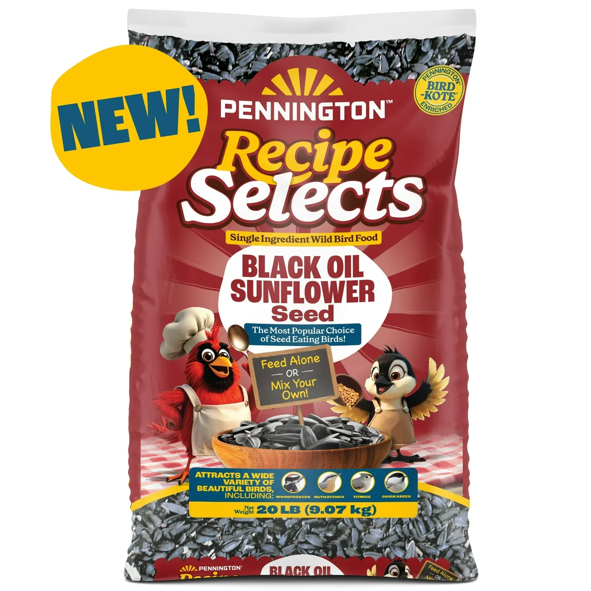 Pennington Recipe Selects Black Oil Sunflower Seed Dry Wild Bird Feed, Bird Food, 1 Pack - Image 12
