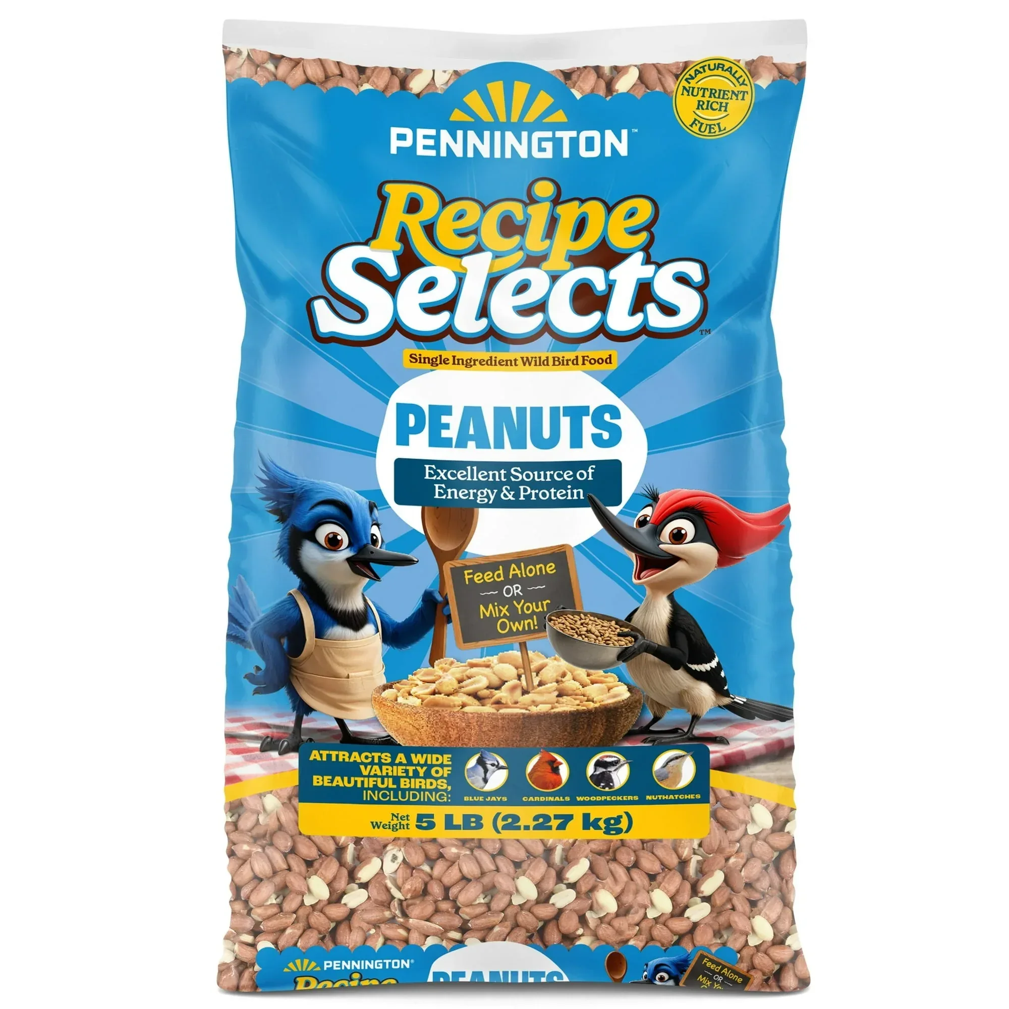 Pennington Recipe Selects Shell Free Whole Peanuts for Birds and Wildlife, Wild Bird Food, 5 lb Bag, Dry - Image 2