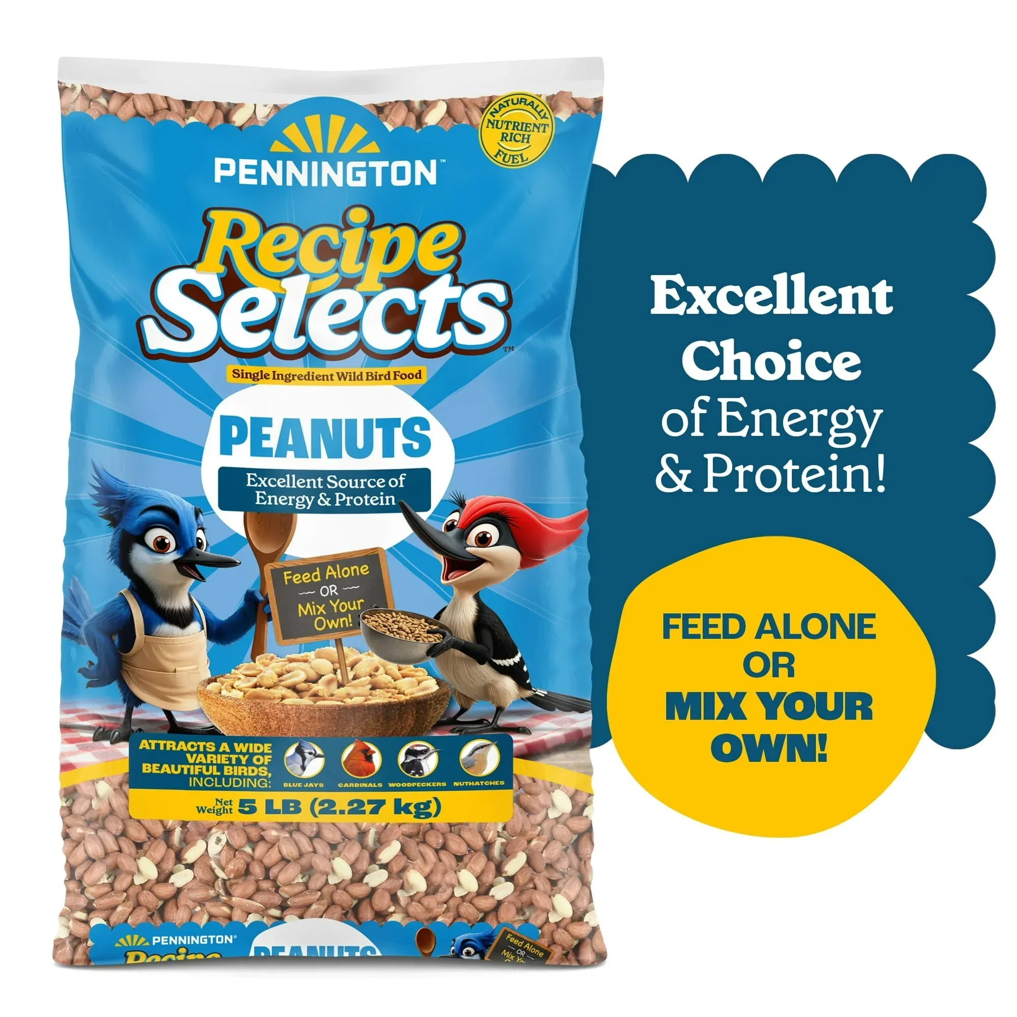 Pennington Recipe Selects Shell Free Whole Peanuts for Birds and Wildlife, Wild Bird Food, 5 lb Bag, Dry - Image 5