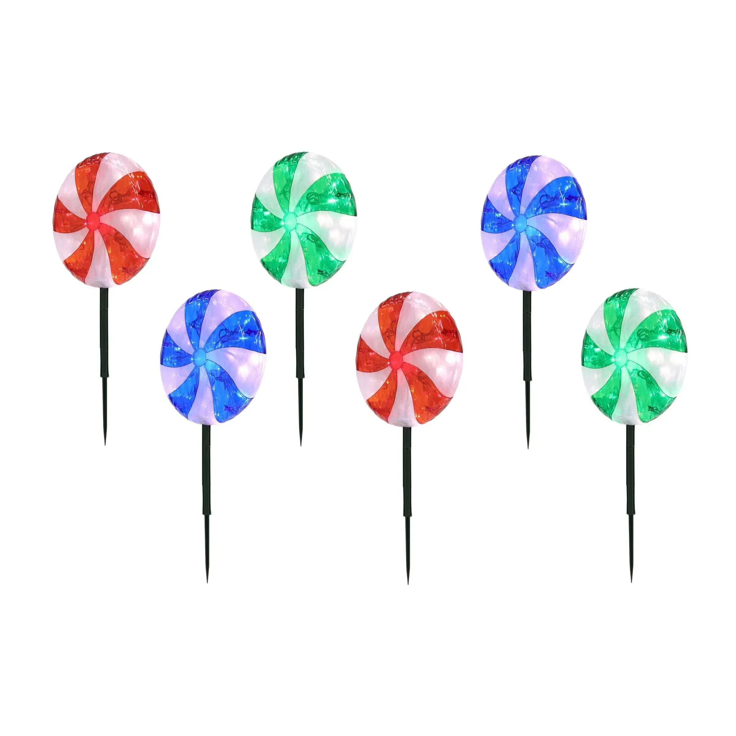 Peppermint LED Lawn Stakes, Set of 5 - Image 2