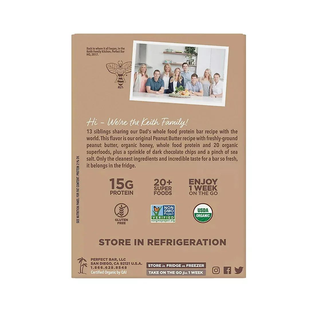 Perfect Bar Dark Chocolate Chip Peanut Butter Bar, 6 pk./2.3 oz. - Image 2