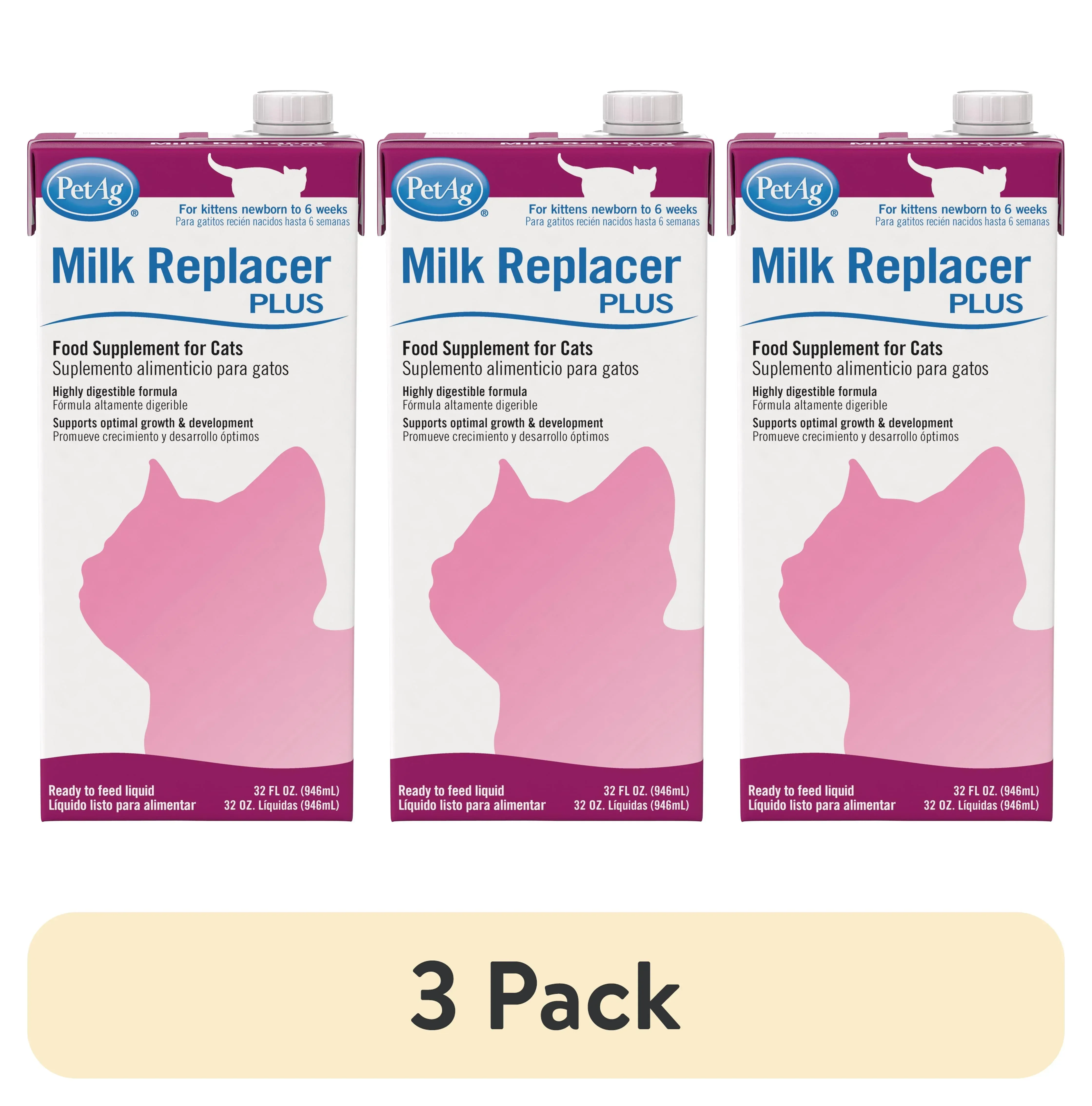 PetAg Milk Replacer Plus Liquid for Cats and Kittens, 32 fl oz - Image 10