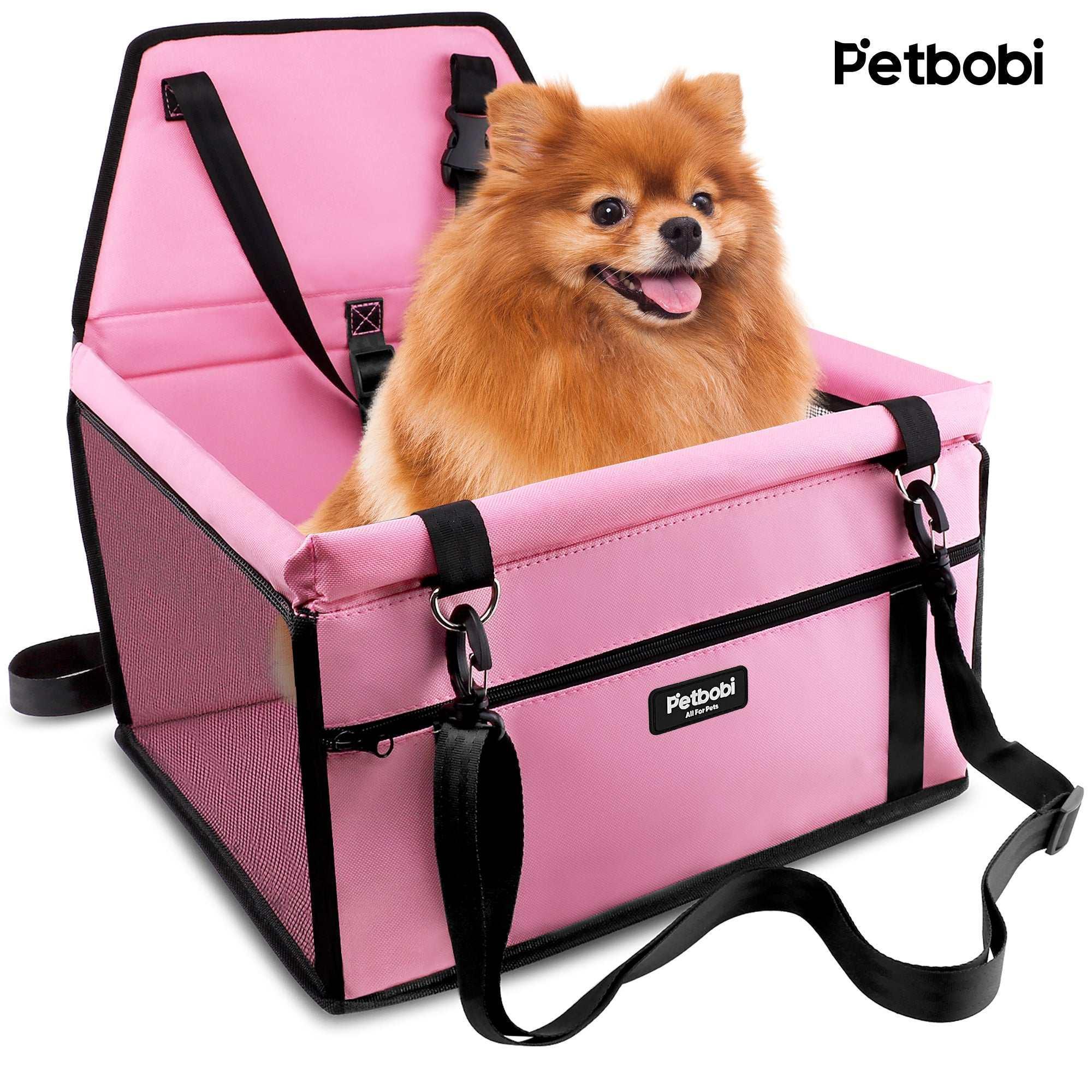 Petbobi Dog Car Booster Seat Travel Carrier for Dog Cat Portable Travel Bag with Seat Belt Safety Stable for Travel Pet Car Seat with Clip on Leash and Storage Package - Image 10