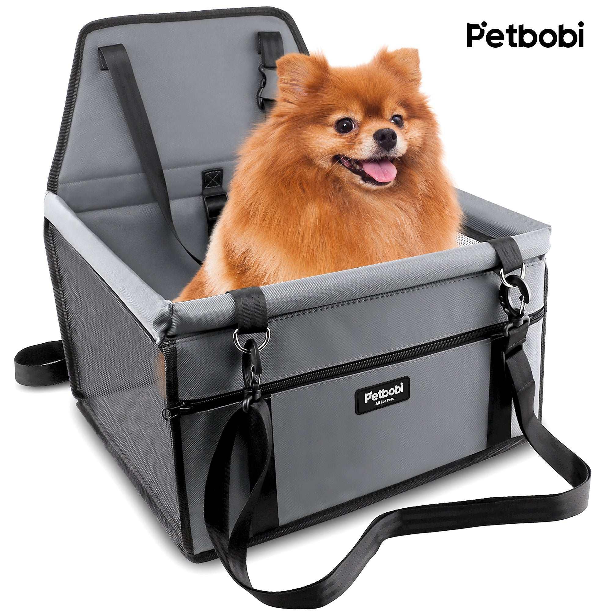 Petbobi Dog Car Booster Seat Travel Carrier for Dog Cat Portable Travel Bag with Seat Belt Safety Stable for Travel Pet Car Seat with Clip on Leash and Storage Package - Image 11