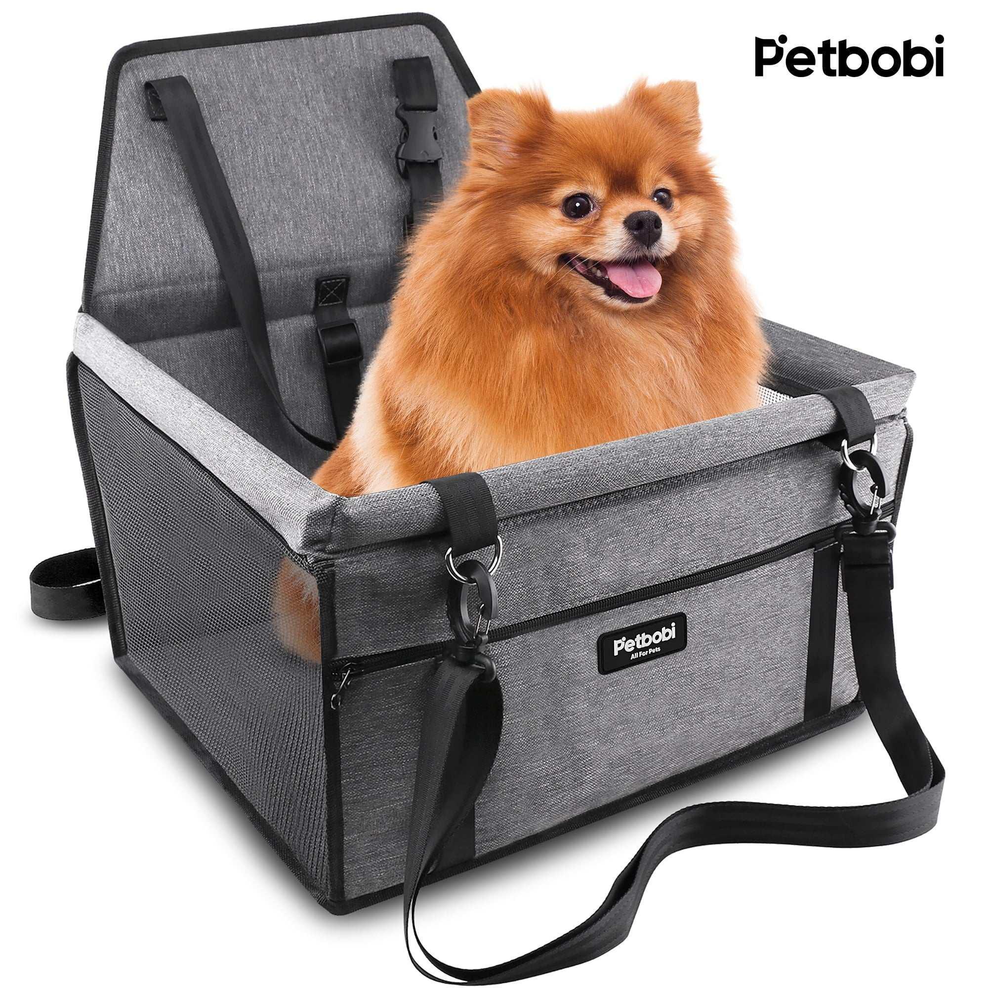 Petbobi Dog Car Booster Seat Travel Carrier for Dog Cat Portable Travel Bag with Seat Belt Safety Stable for Travel Pet Car Seat with Clip on Leash and Storage Package - Image 9