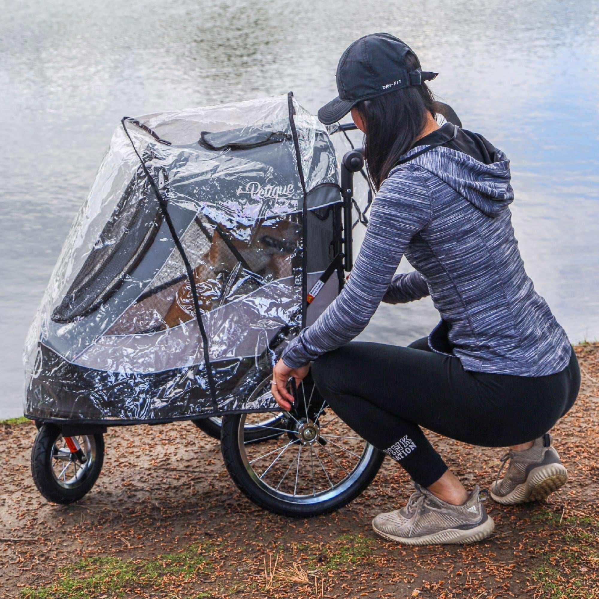 Petique Trailblazer Gray Pet Jogger with Accessory Bundle - Image 8