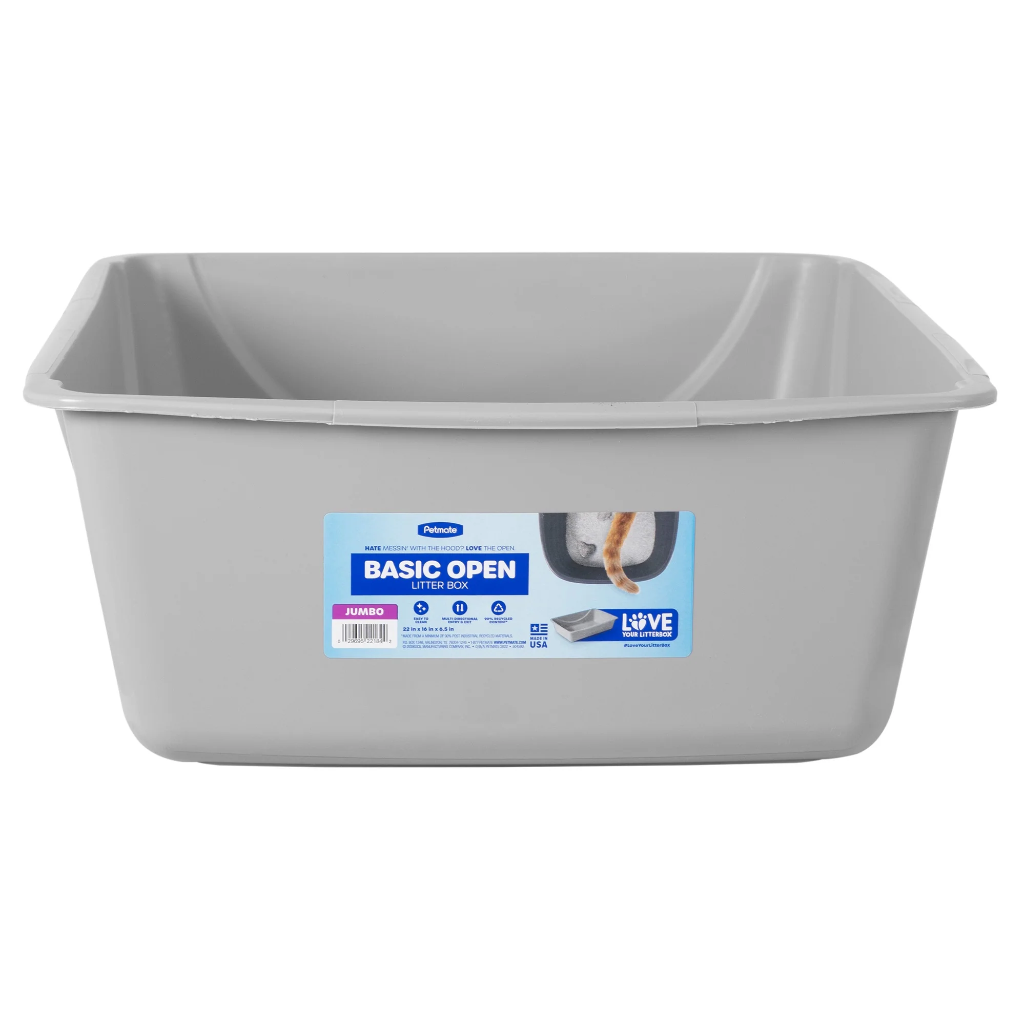 Petmate Basic Open Top Cat Litter Pan Plastic Cat Litter Box, Jumbo, Grey - Image 5