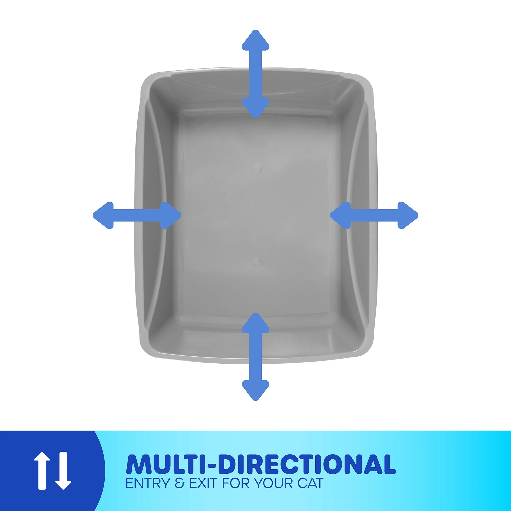 Petmate Basic Open Top Cat Litter Pan Plastic Cat Litter Box, Jumbo, Grey - Image 6