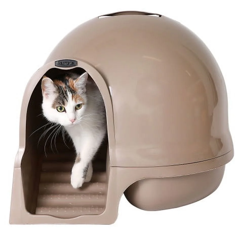 Petmate Booda Dome Clean Step Plastic Enclosed Cat Litter Box with Steps, 95 % Recycled, Titanium - Image 6