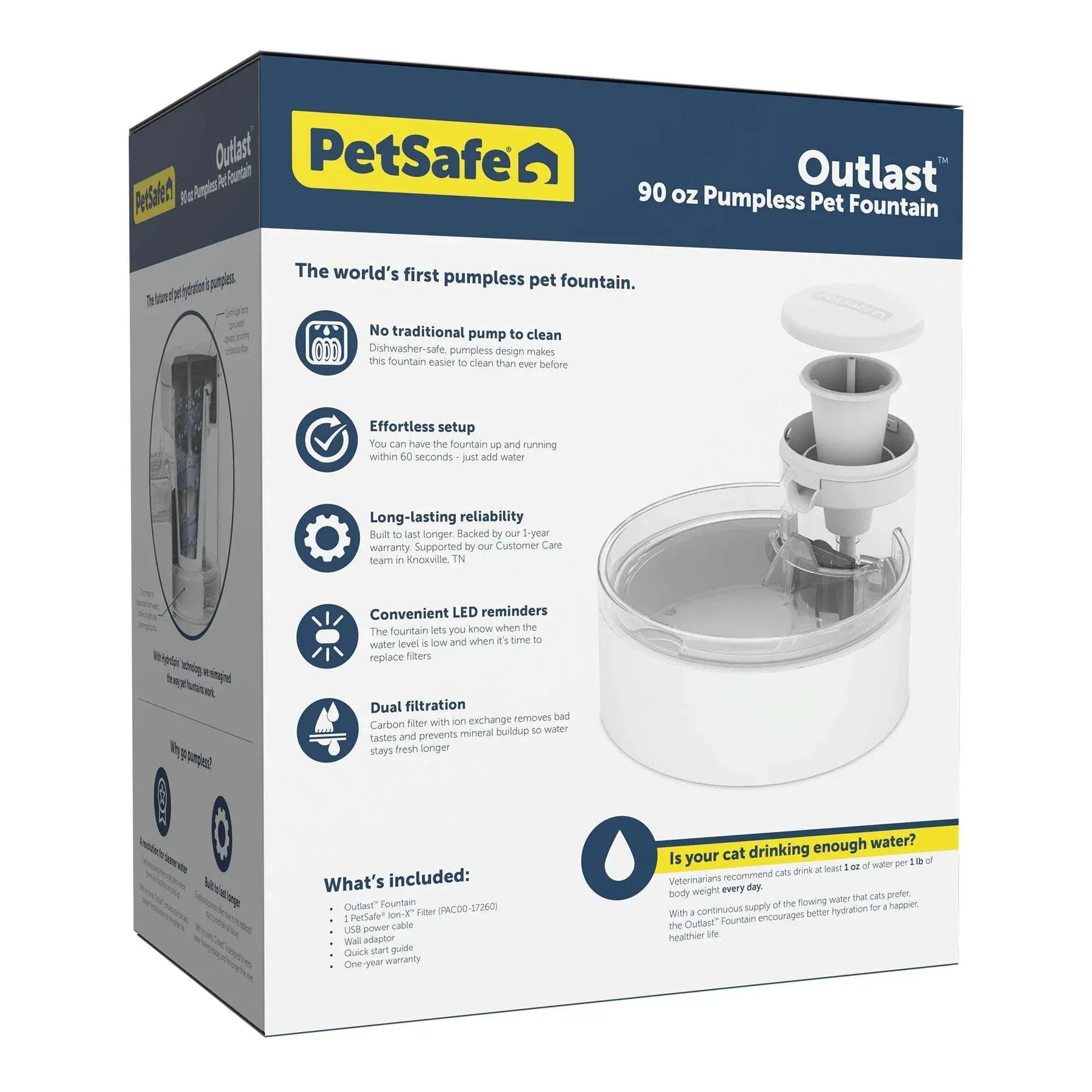 PetSafe Outlast 90 oz Cat Water Fountain, Bundle - Image 3