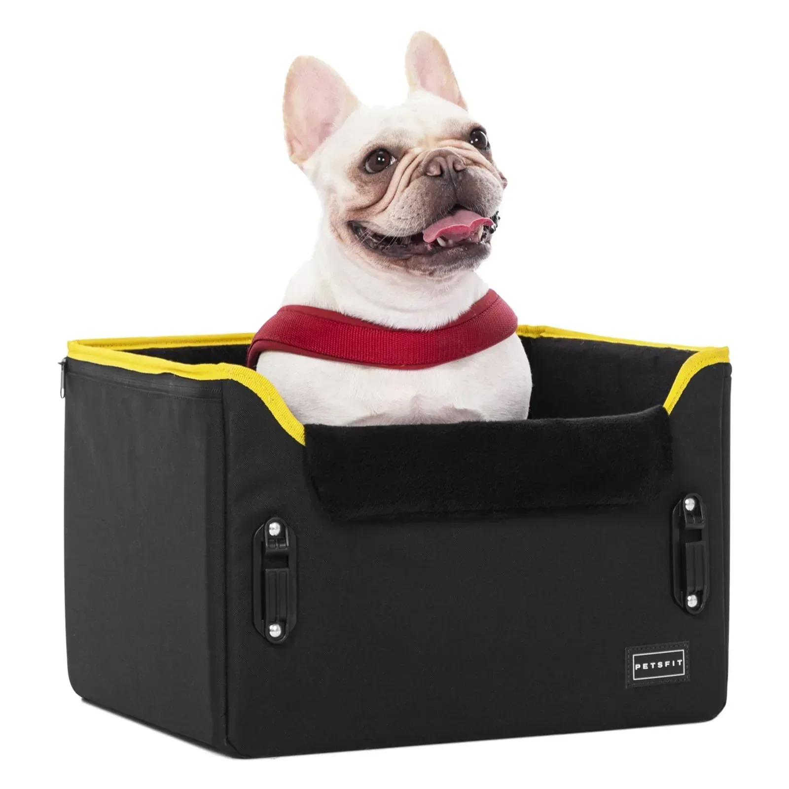 PETSFIT Pet Booster Car Seat for Small Dogs, Puppy Stable Car Seat for Car with Clip-On Leash,Up to 25lbs,Black - Image 9