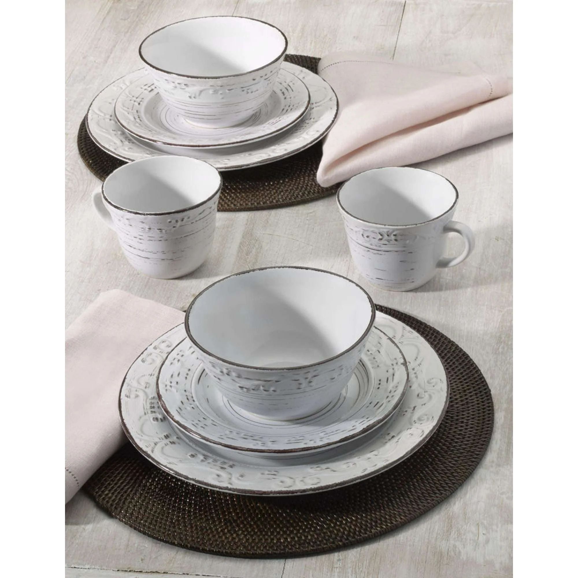 Pfaltzgraff® Trellis White Stoneware 16-Piece Dinnerware Set - Image 3
