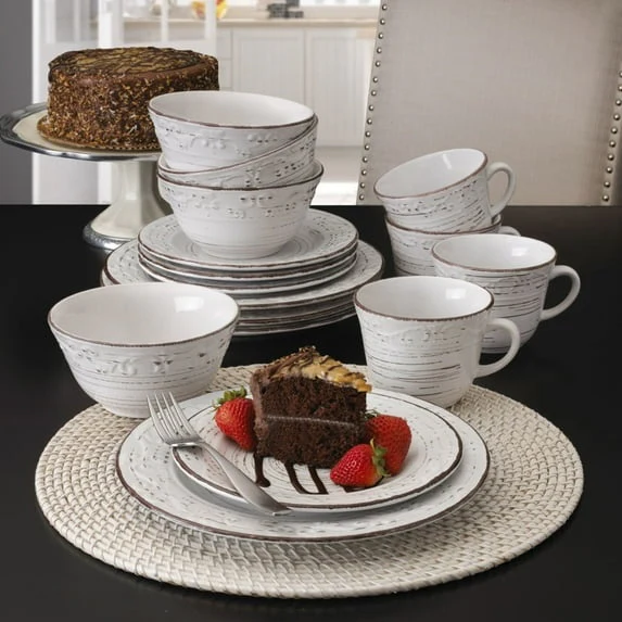 Pfaltzgraff® Trellis White Stoneware 16-Piece Dinnerware Set - Image 4
