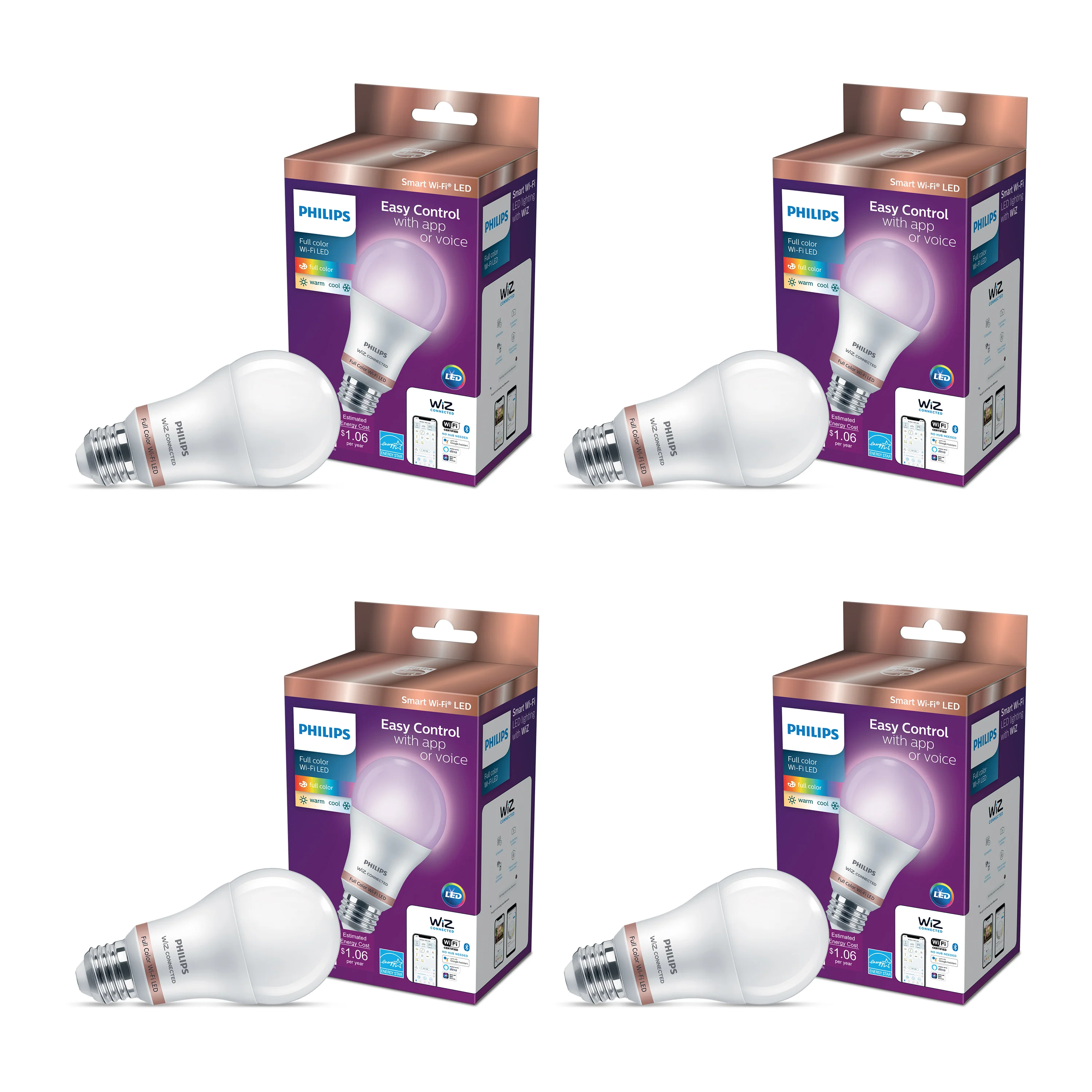 Philips Smart LED 60-Watt A19 General Purpose Light Bulb, Frosted Color & Tunable White, Dimmable, E26 Medium Base (1-Pack) - Image 10
