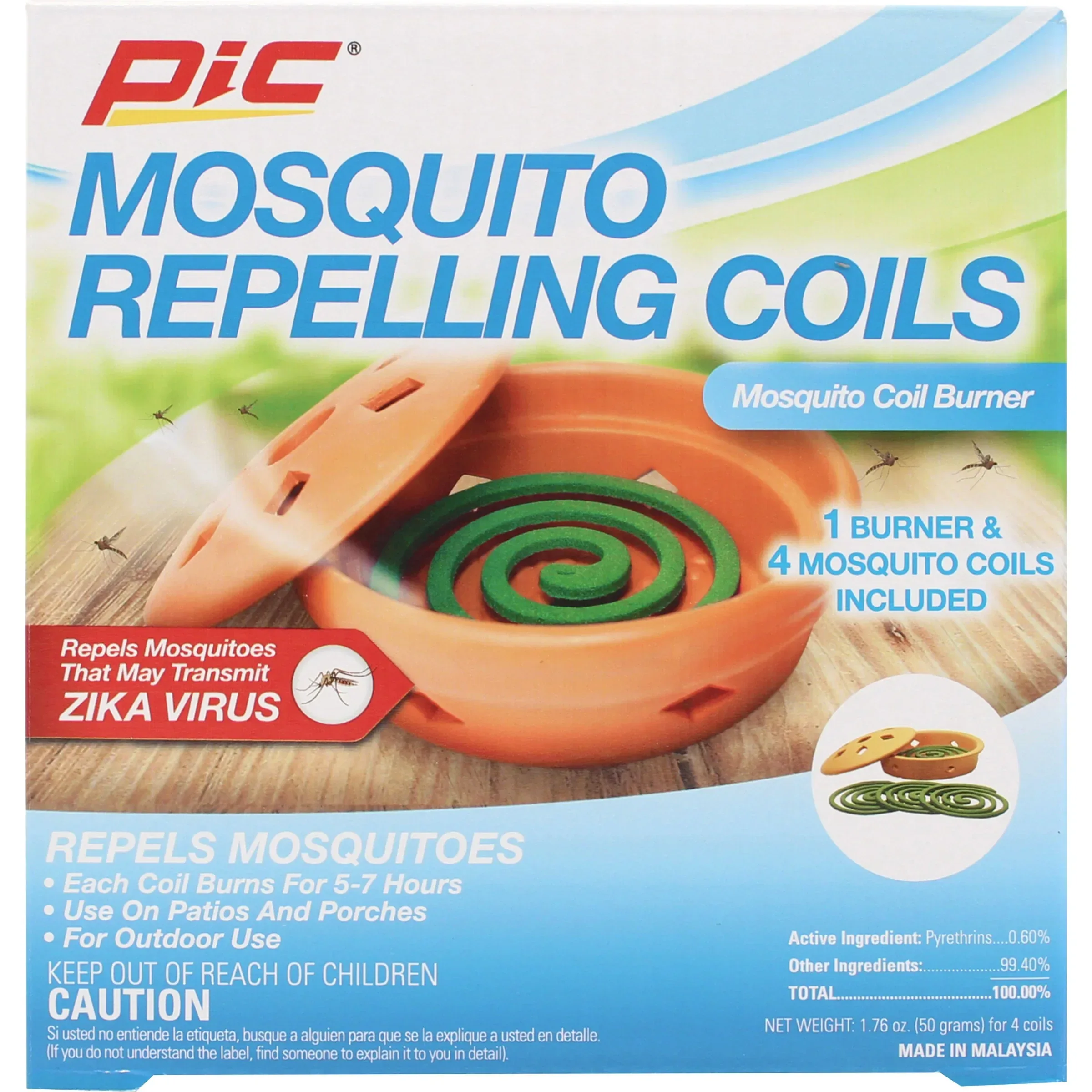 PIC Mosquito Coils with Terra Cotta Burner, Mosquito Repellent, 3 oz, 5 Pc Box - Image 6