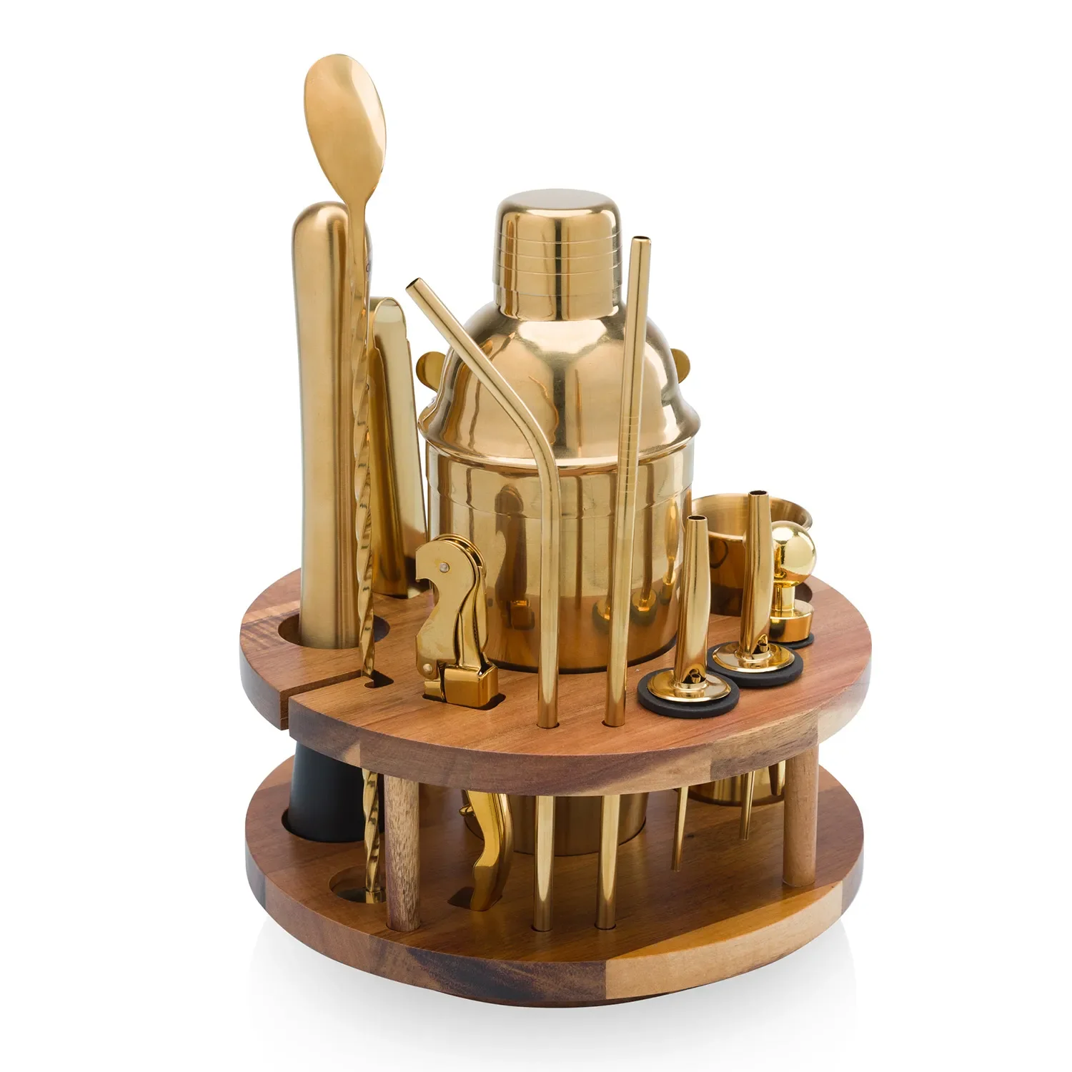 Picnic Time Acacia Gold Bar Tools, Set of 13 - Image 4