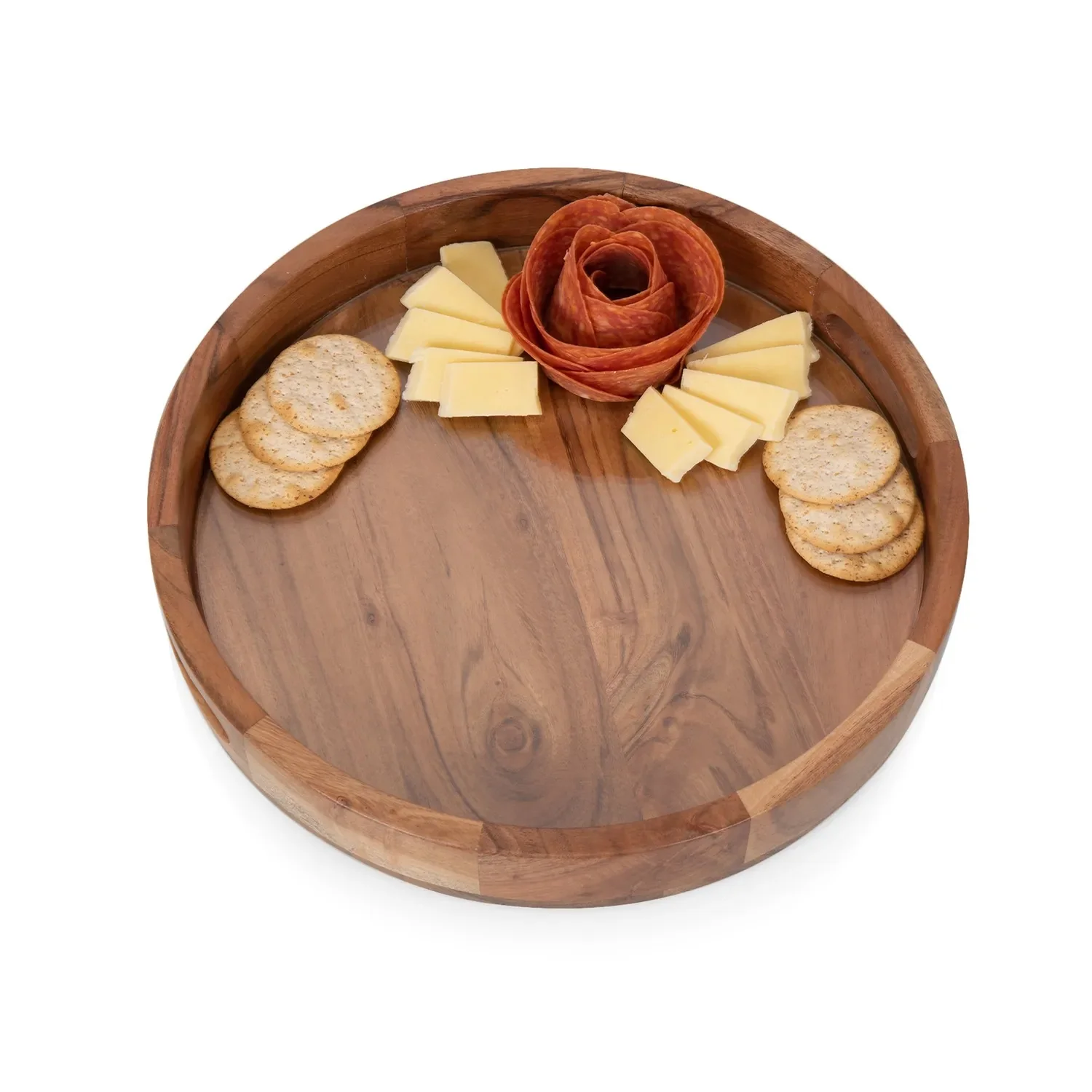 Picnic Time Acacia Wood Serving Tray w/ Glass Insert - Image 3