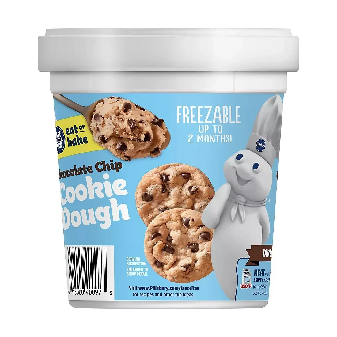 Pillsbury Chocolate Chip Cookie Dough Tub, Bakes 76 Cookies, 4.75 lbs. - Image 3