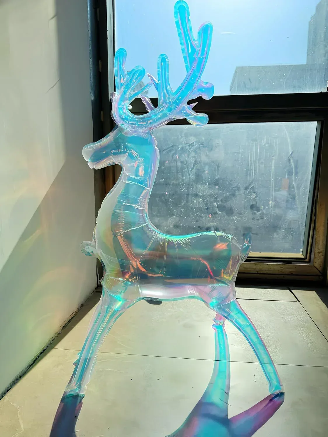 Pink Ceramic Balloon Reindeer Decoration, 8.5 in, by Holiday Time - Image 2