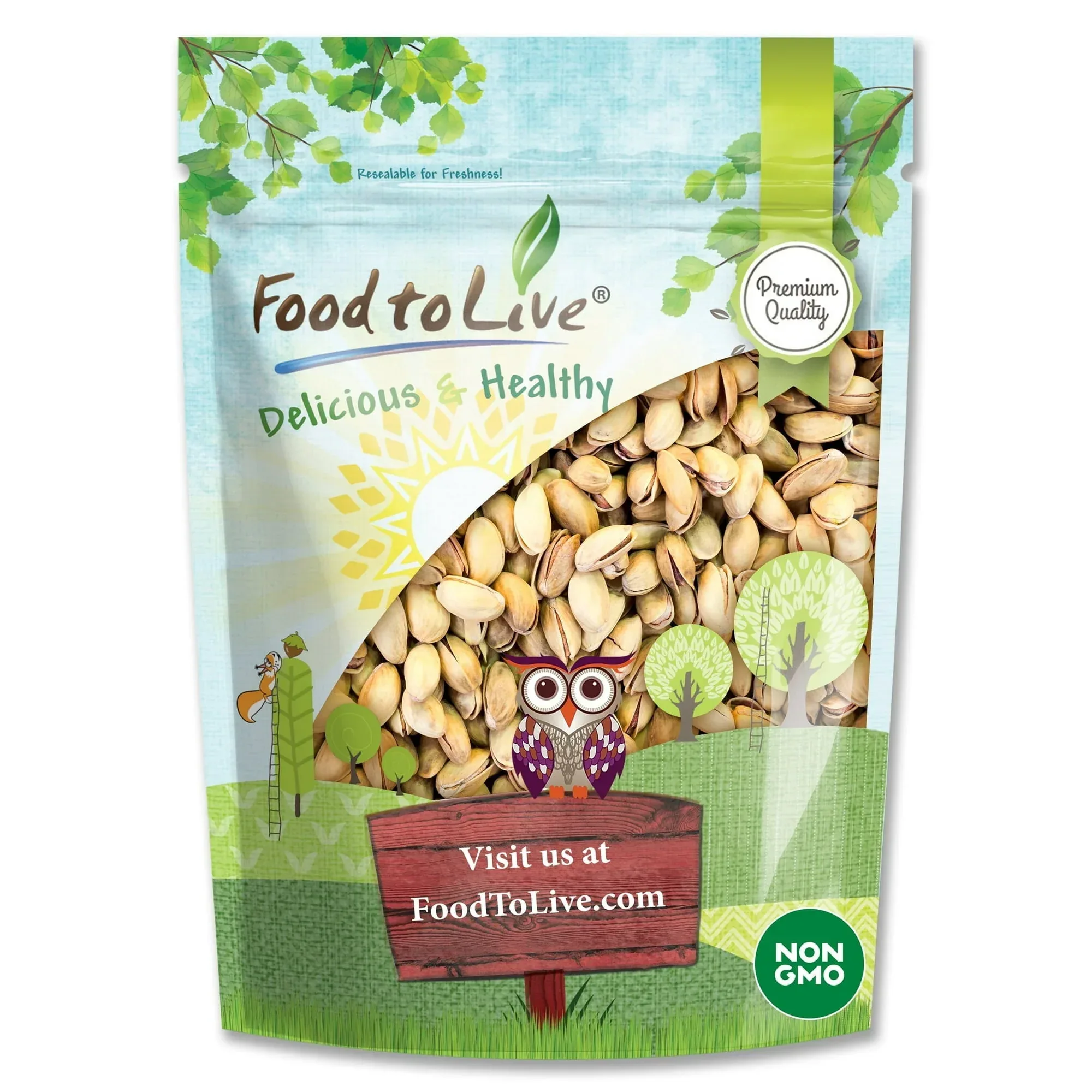 Pistachios Roasted and Salted, 0.5 Pounds - Kosher, Vegan - by Food to Live - Image 6