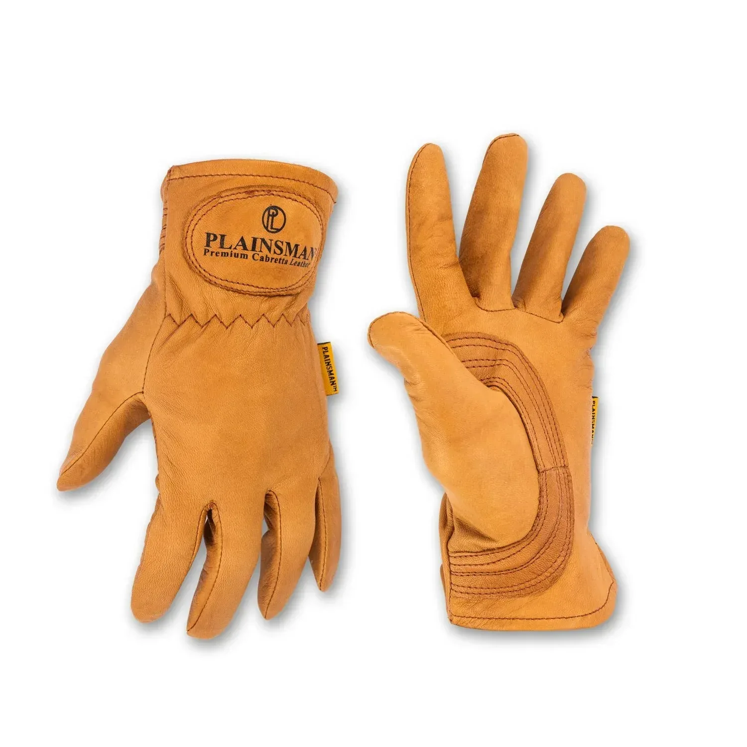 Plainsman Premium Cabretta Brown Leather Gloves 2 Pairs - Image 2