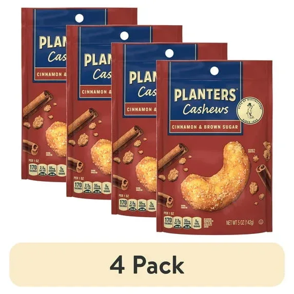 PLANTERS Cashews Cinnamon & Brown Sugar, Party Snacks, Plant Based Protein, 5 oz Bag - Image 7